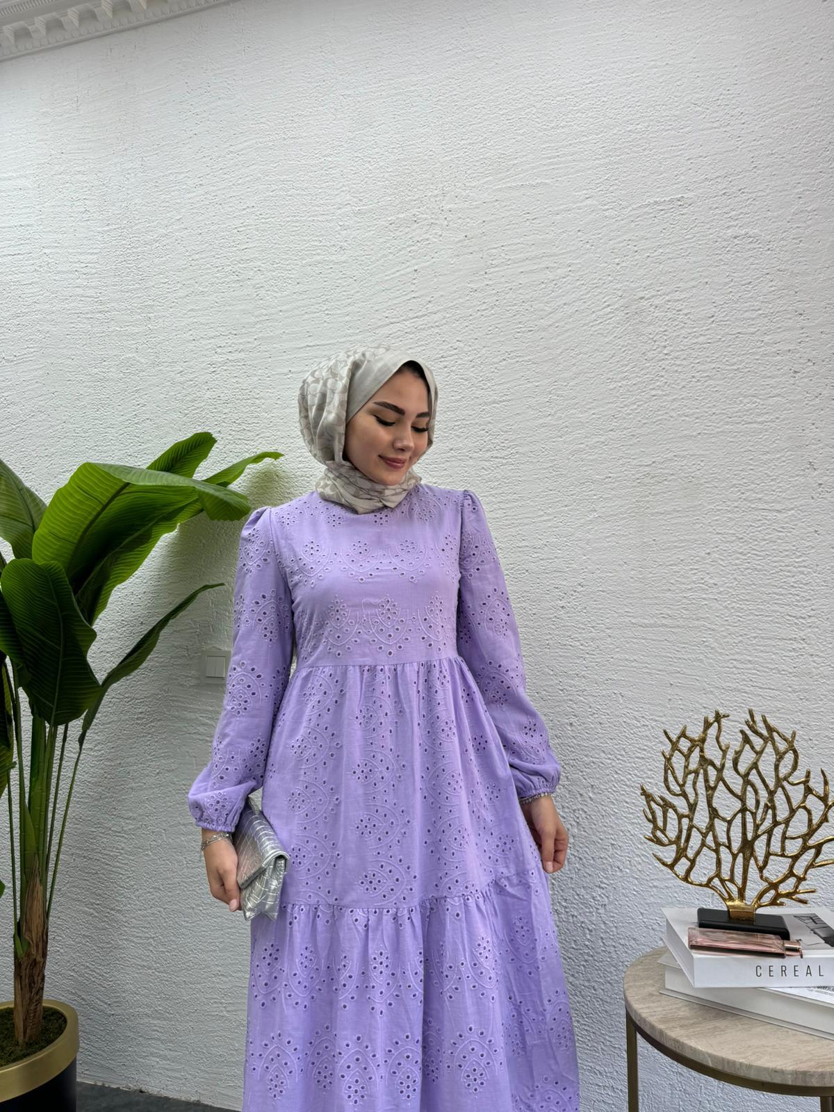 MEYSADESIGN ELBİSELER Fisto Elbise Lila