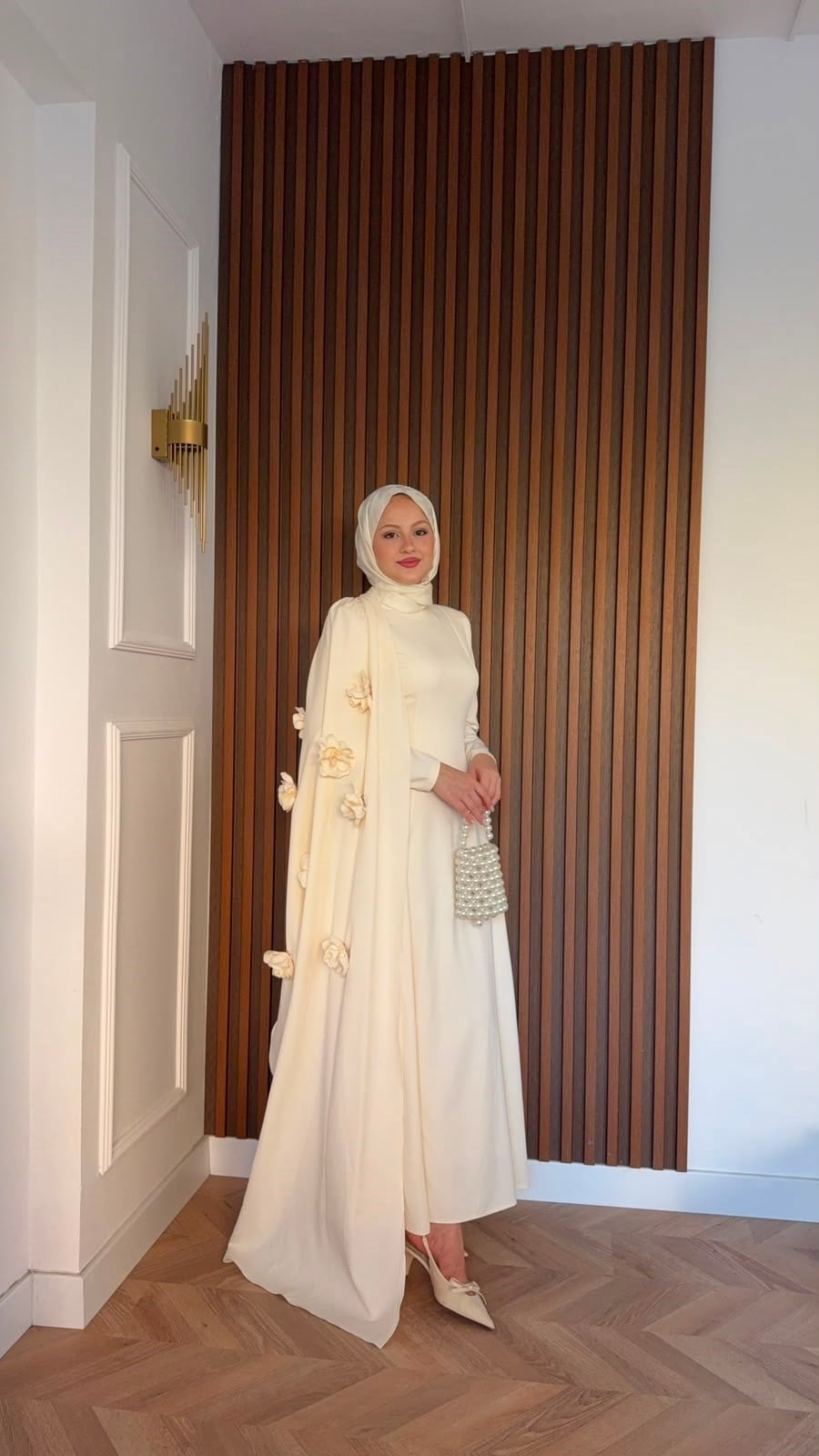 MEYSADESIGN ELBİSELER Gül Detaylı Abiye Bej