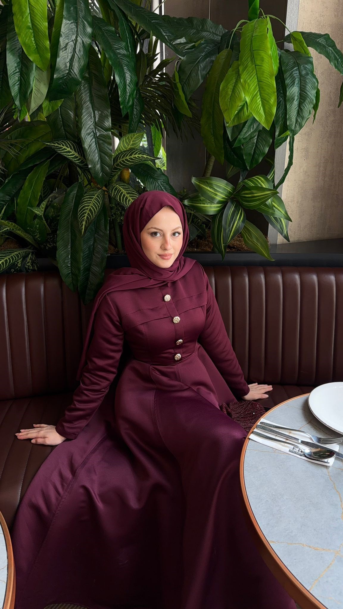 MEYSADESIGN ELBİSELER Hera Volanlı Abiye Bordo