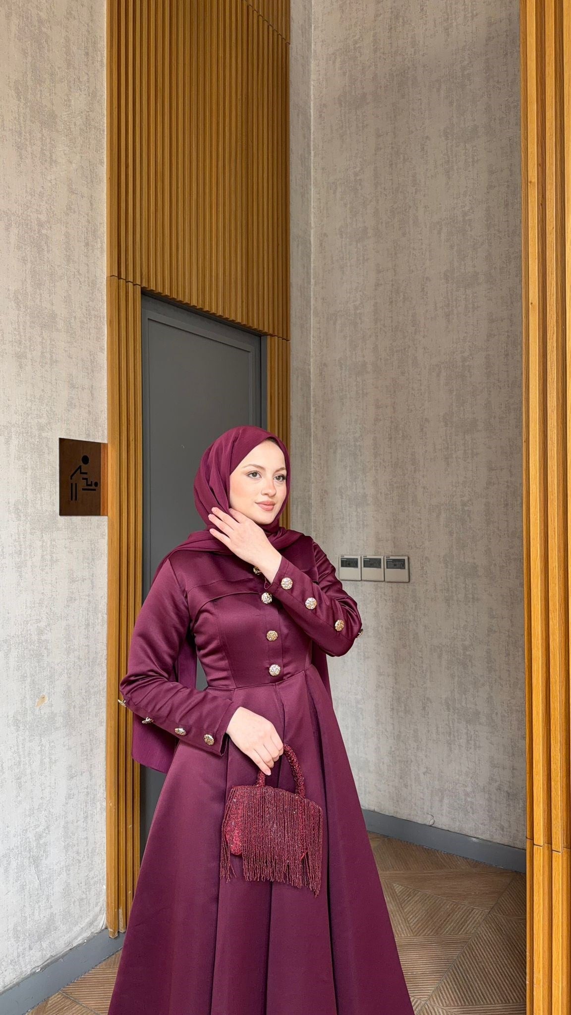 MEYSADESIGN ELBİSELER Hera Volanlı Abiye Bordo