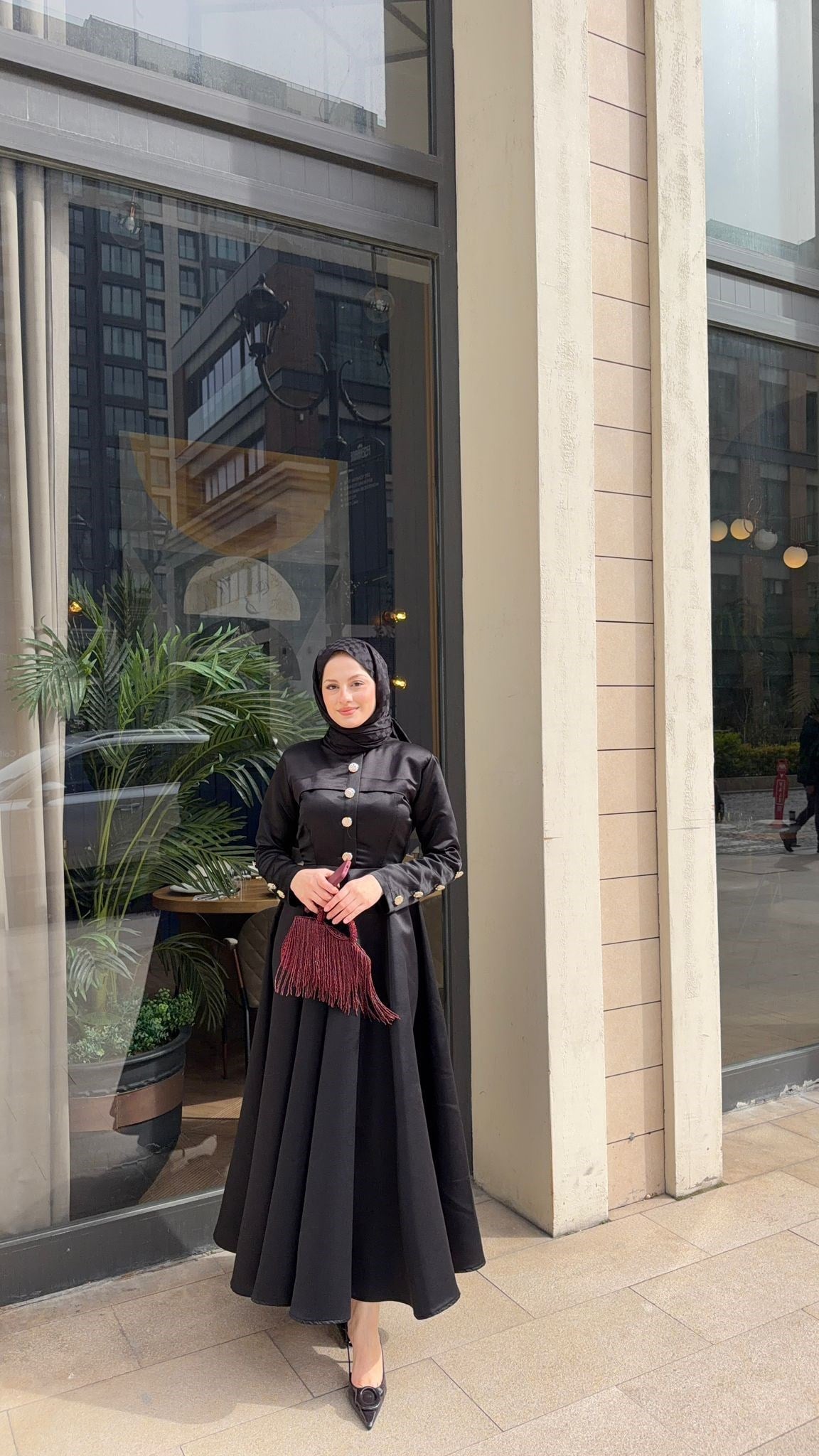 MEYSADESIGN ELBİSELER Hera Volanlı Abiye Siyah