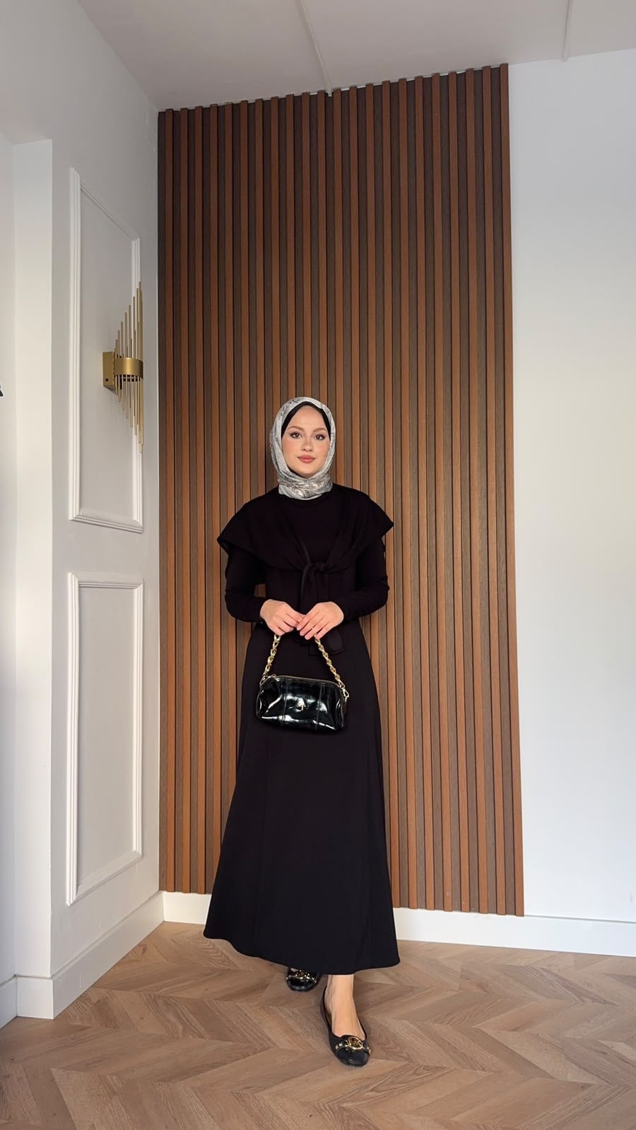 MEYSADESIGN ELBİSELER İdil Oysh Yakalı Elbise Siyah