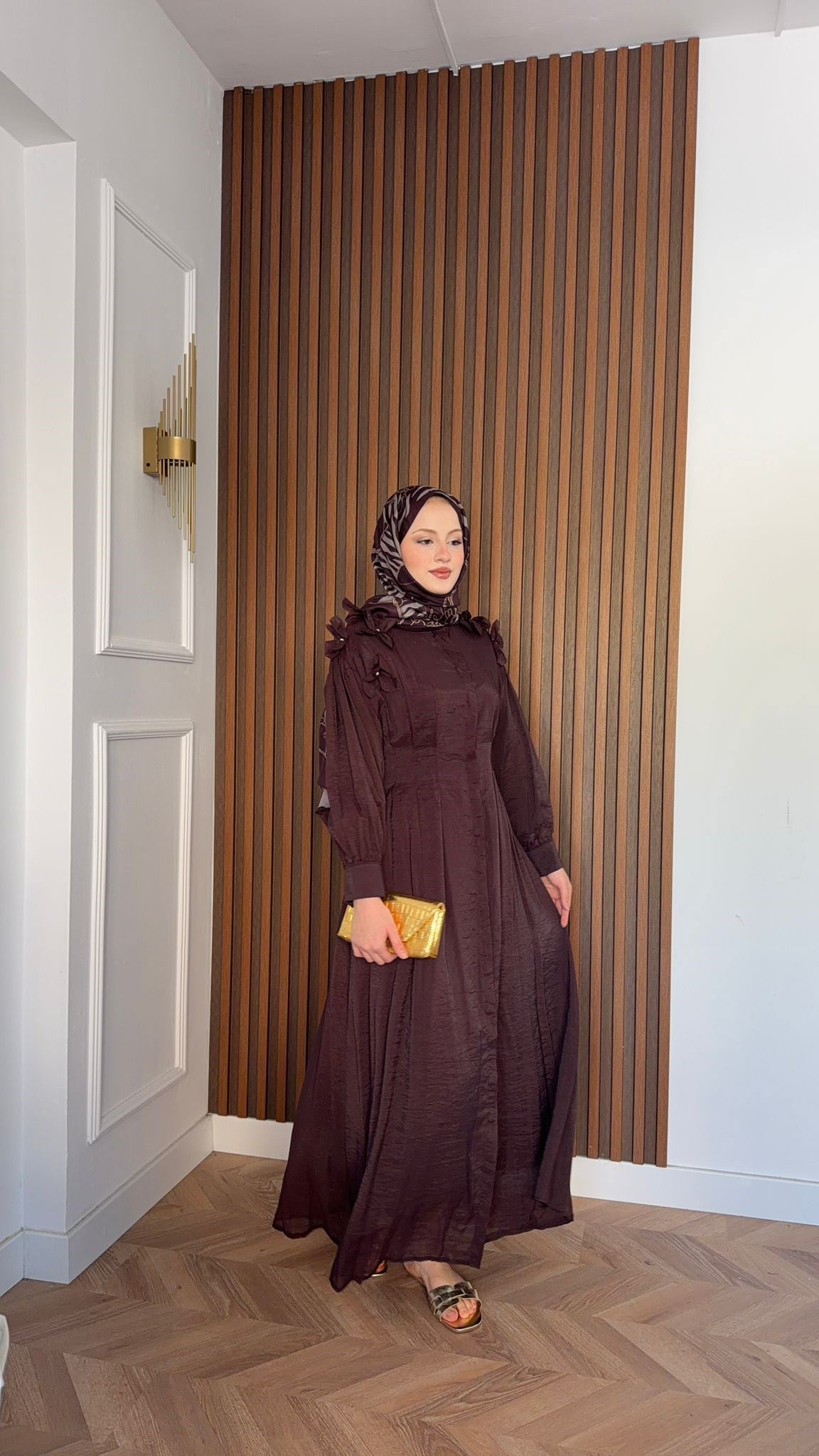 MEYSADESIGN ELBİSELER İncili Pensli Vual Elbise Burgonya