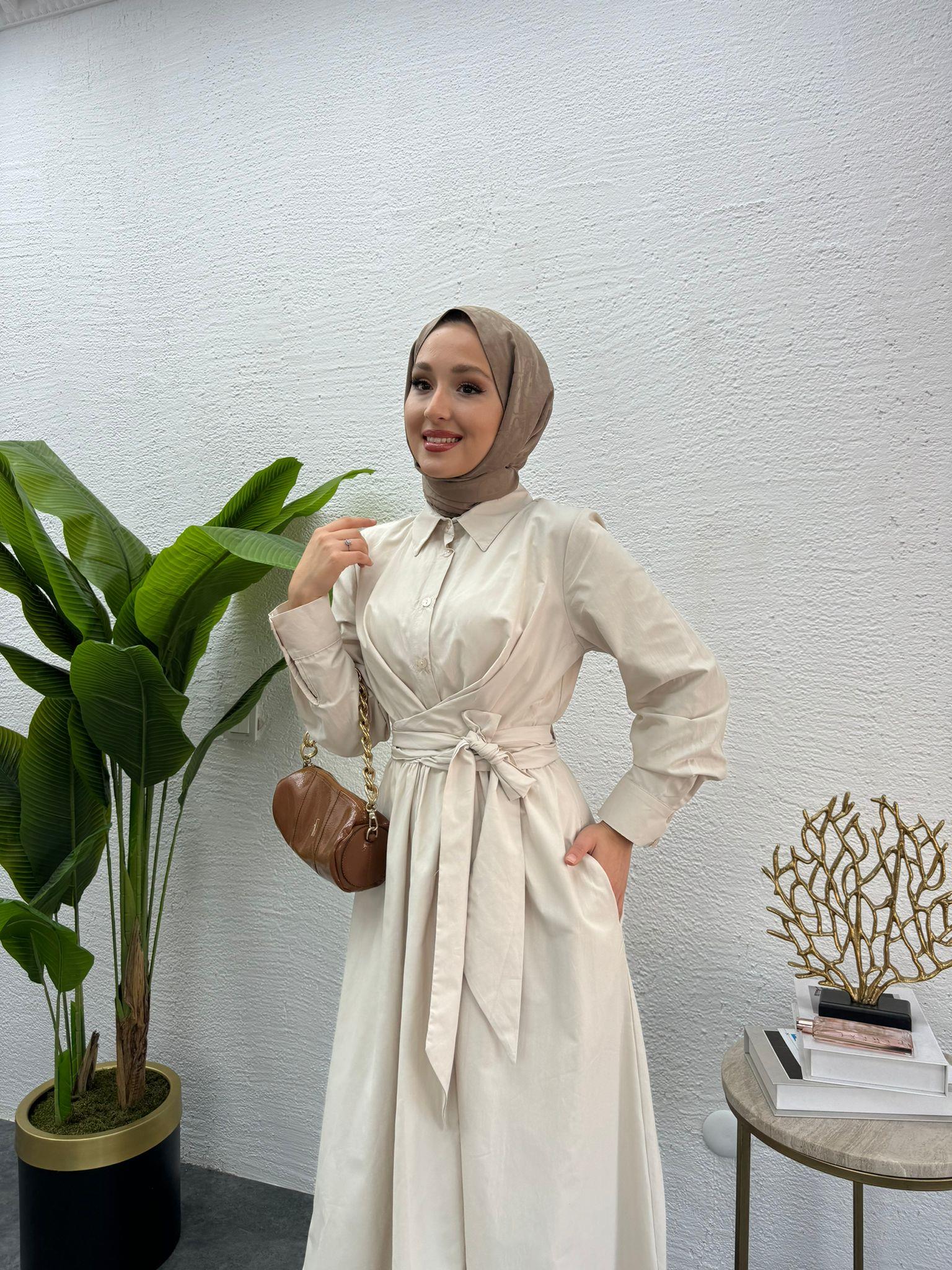 MEYSADESIGN ELBİSELER Lou Poplin Elbise Taş