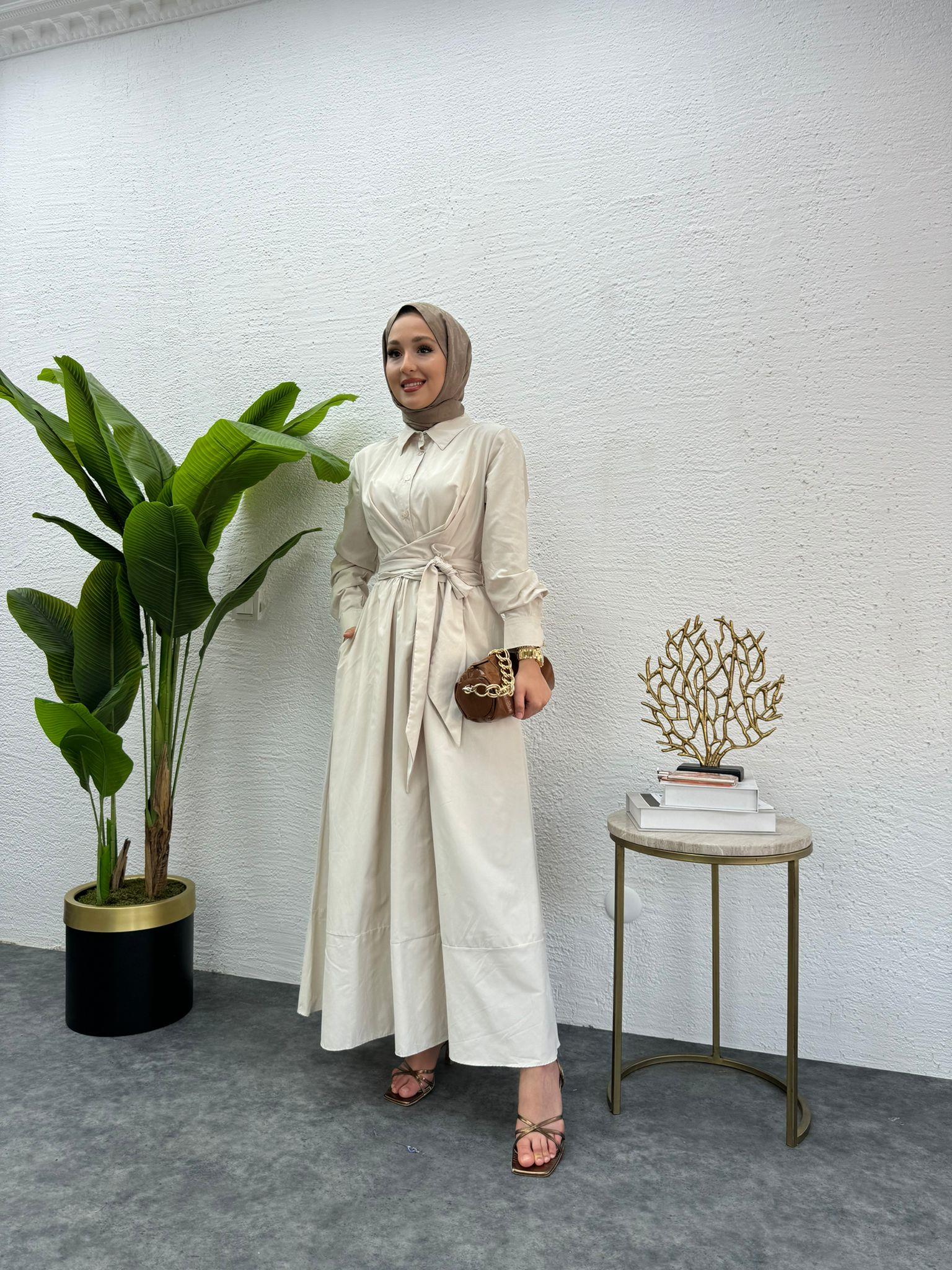 MEYSADESIGN ELBİSELER Lou Poplin Elbise Taş