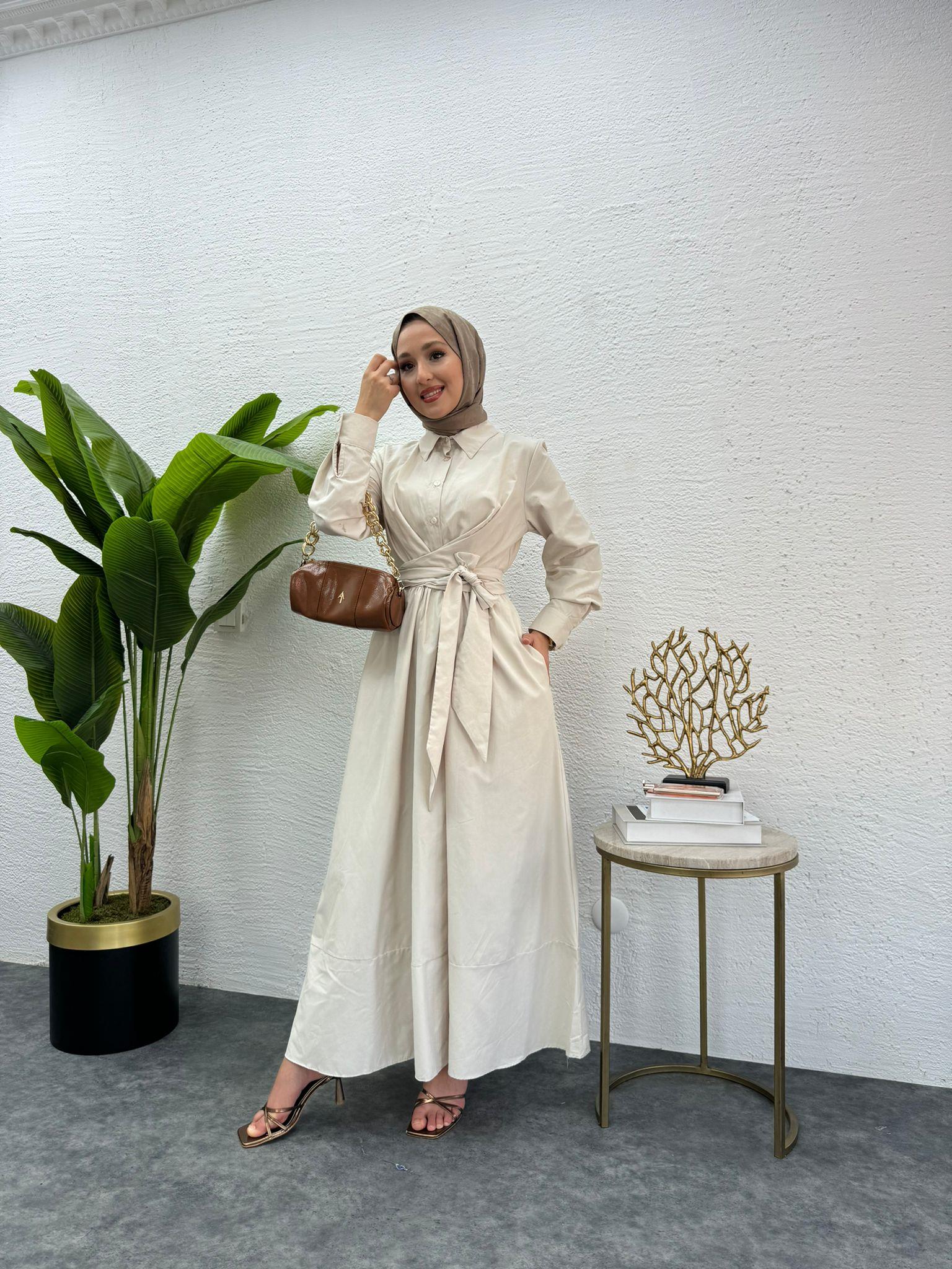 MEYSADESIGN ELBİSELER Lou Poplin Elbise Taş