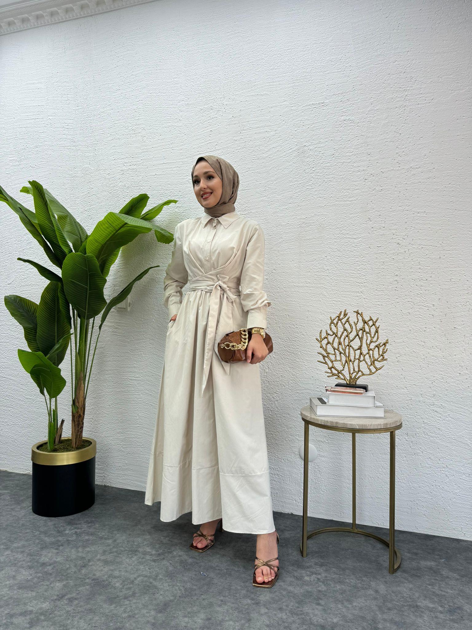 MEYSADESIGN ELBİSELER Lou Poplin Elbise Taş