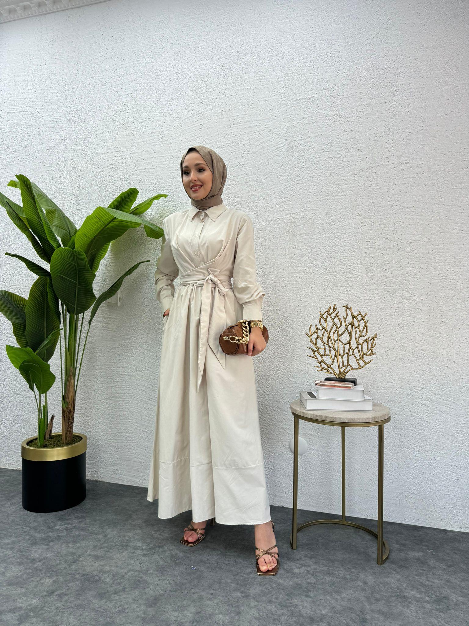 MEYSADESIGN ELBİSELER Lou Poplin Elbise Taş