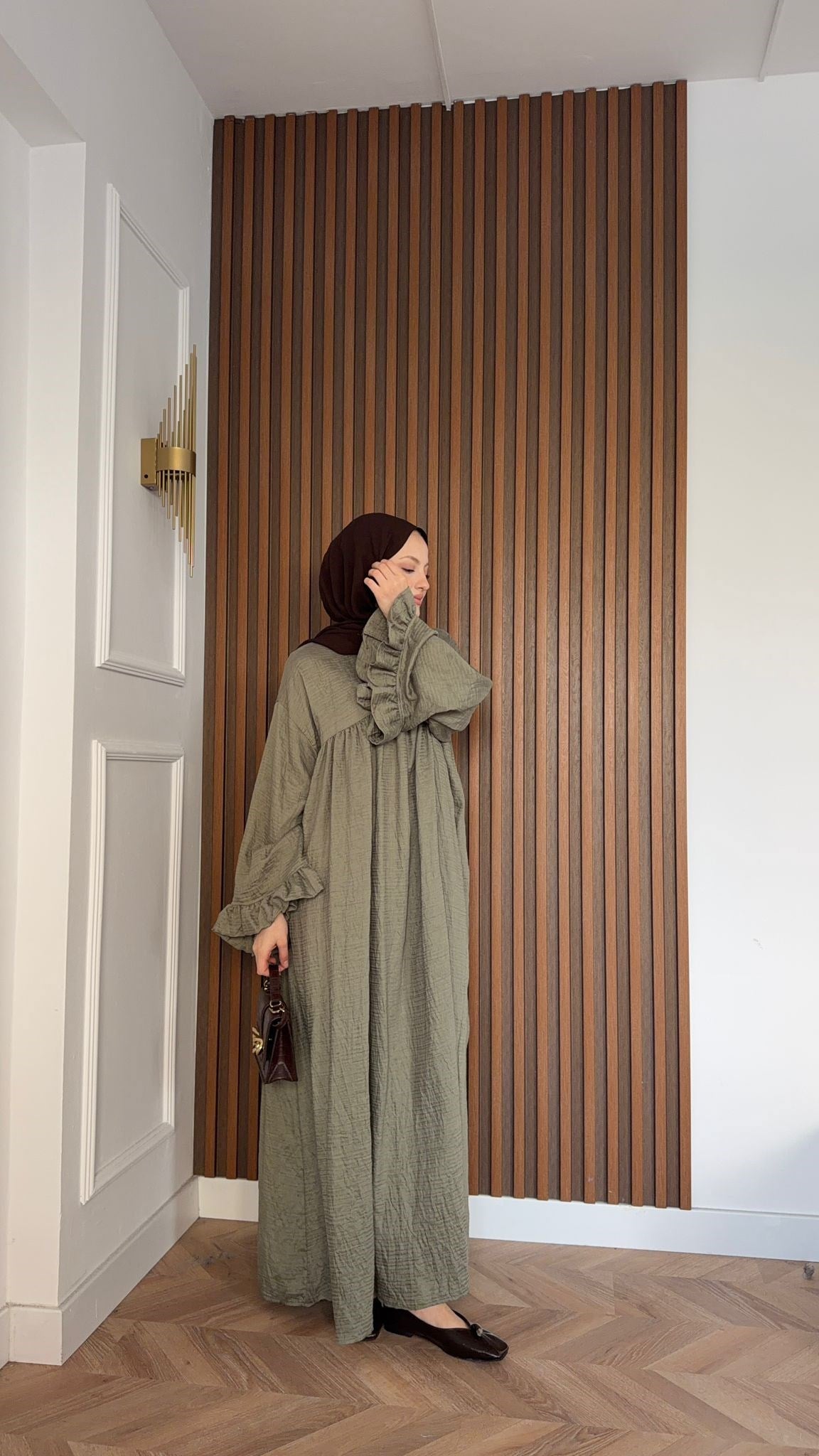 MEYSADESIGN ELBİSELER Milano Vual Elbise Haki