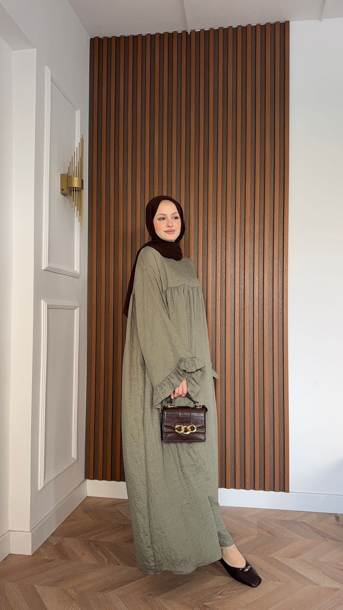 MEYSADESIGN ELBİSELER Milano Vual Elbise Haki