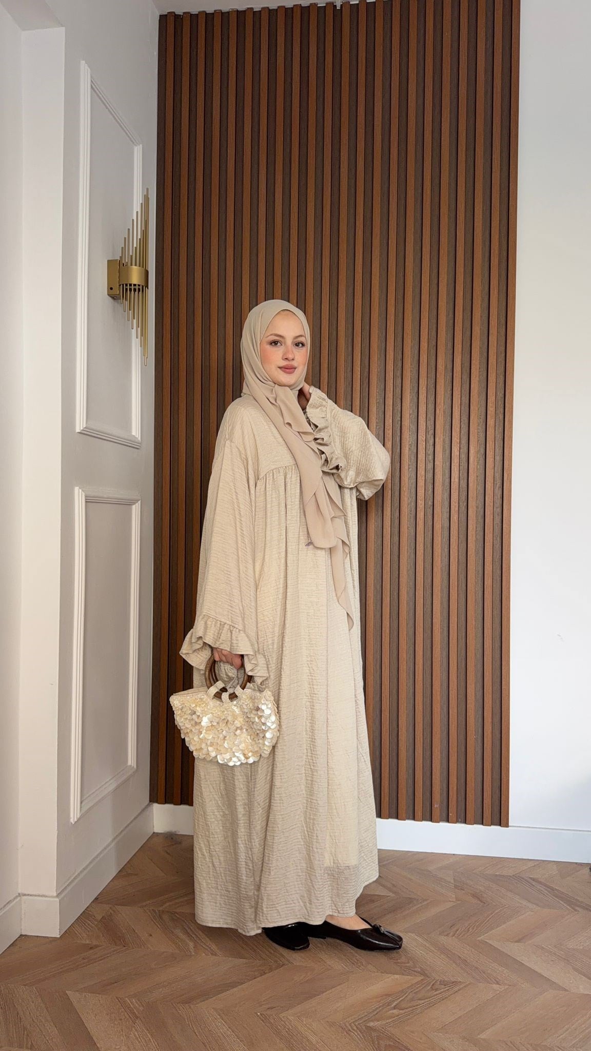 MEYSADESIGN ELBİSELER Milano Vual Elbise Krem