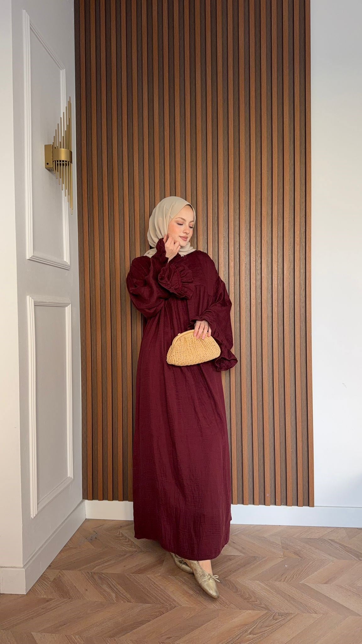 MEYSADESIGN ELBİSELER Milano Vual Elbise Bordo