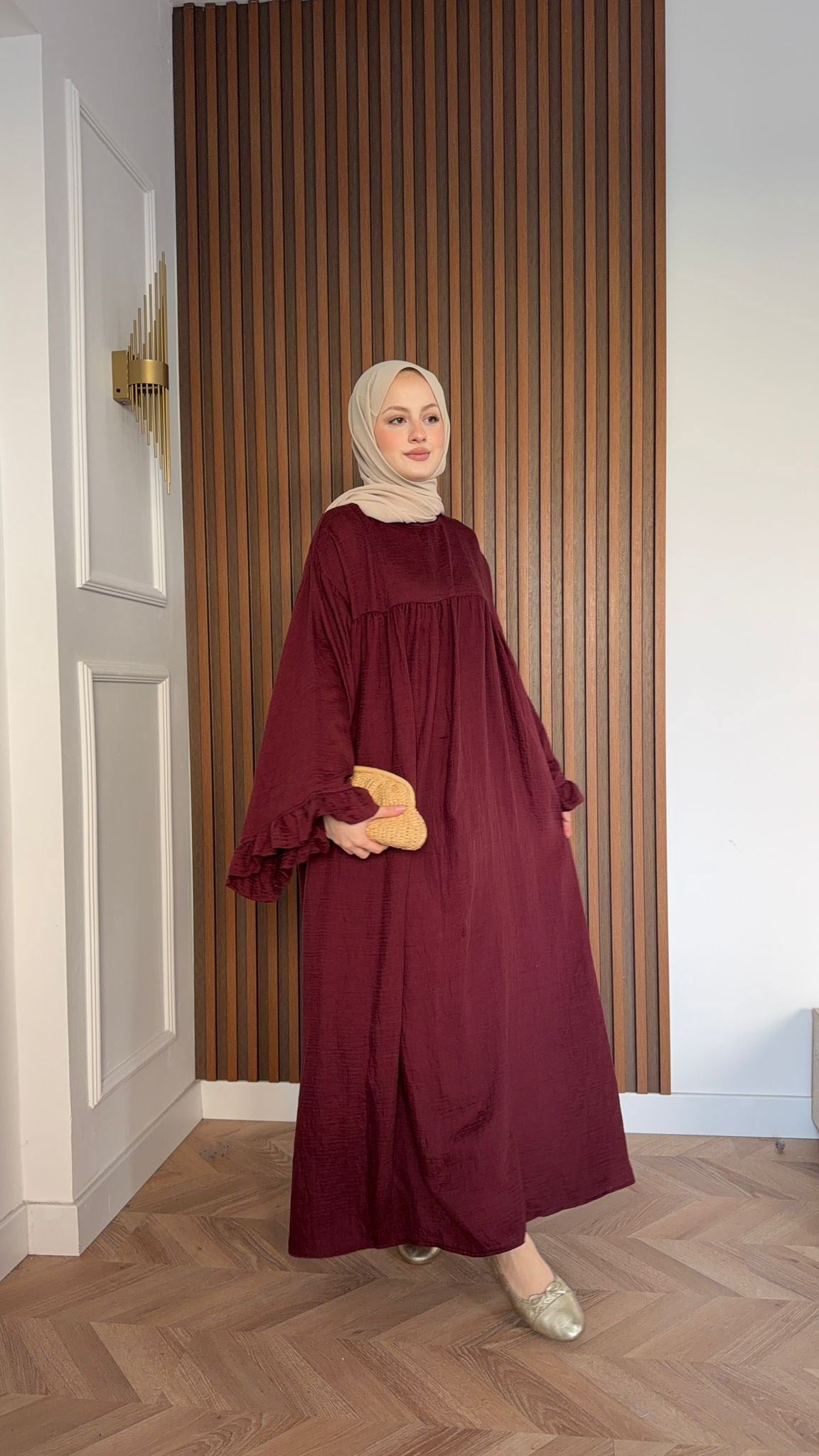 MEYSADESIGN ELBİSELER Milano Vual Elbise Bordo