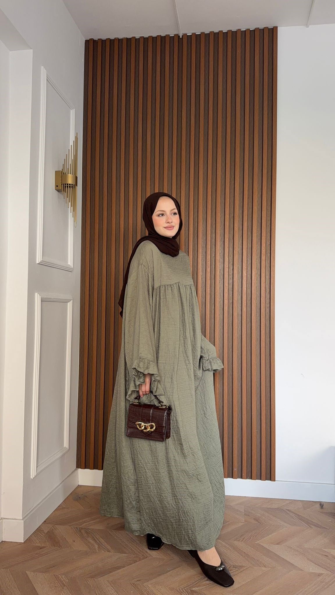 MEYSADESIGN ELBİSELER Milano Vual Elbise Haki