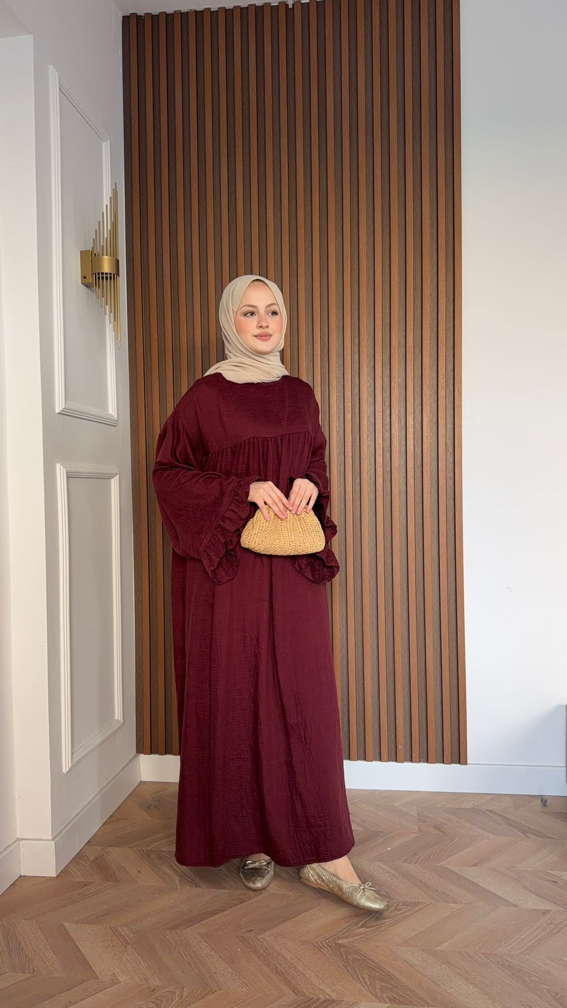MEYSADESIGN ELBİSELER Milano Vual Elbise Bordo