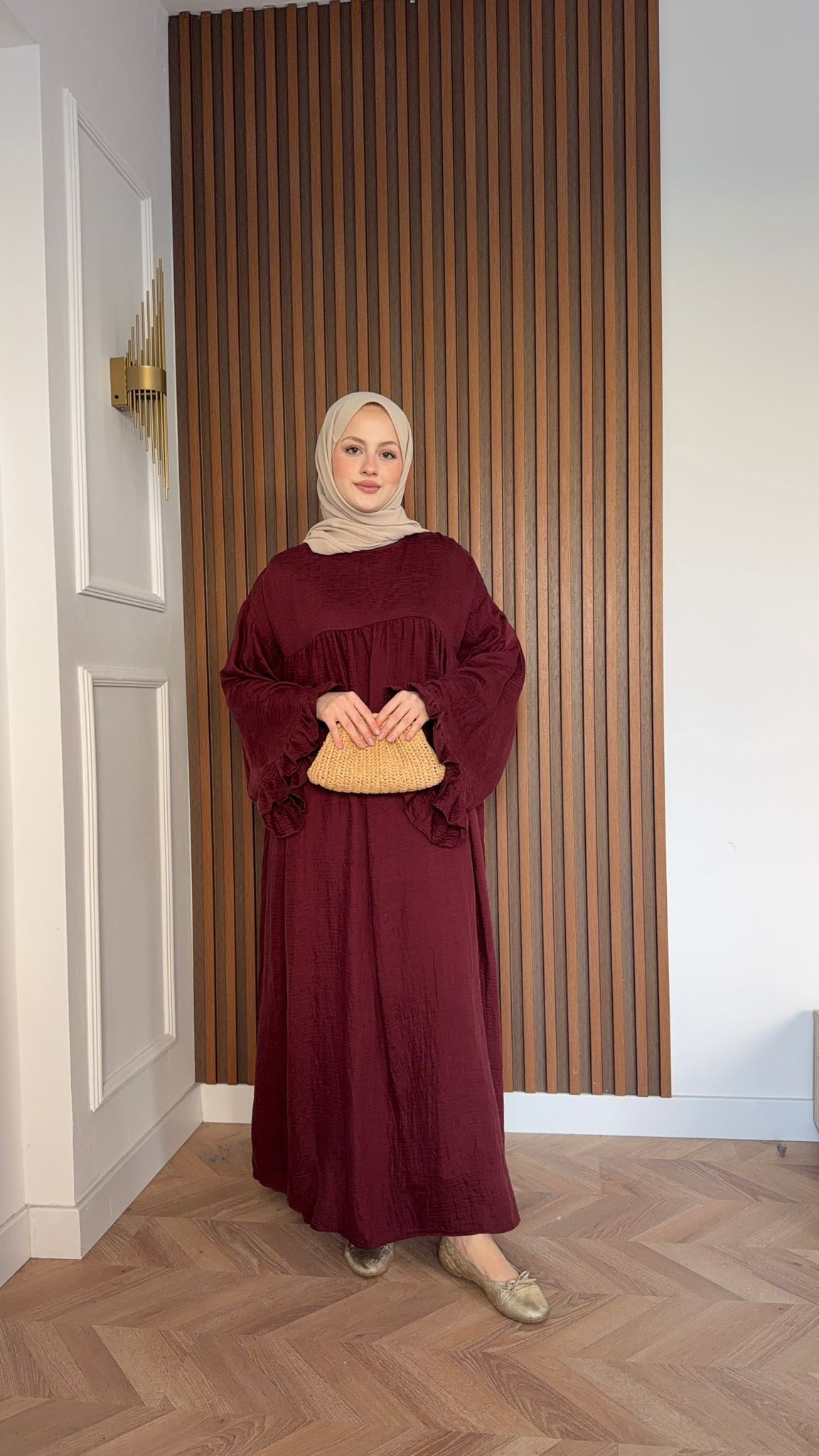 MEYSADESIGN ELBİSELER Milano Vual Elbise Bordo