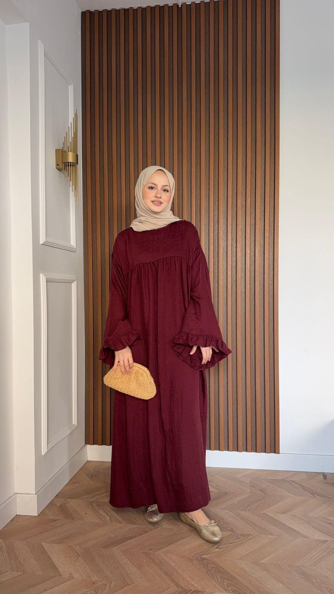 MEYSADESIGN ELBİSELER Milano Vual Elbise Bordo
