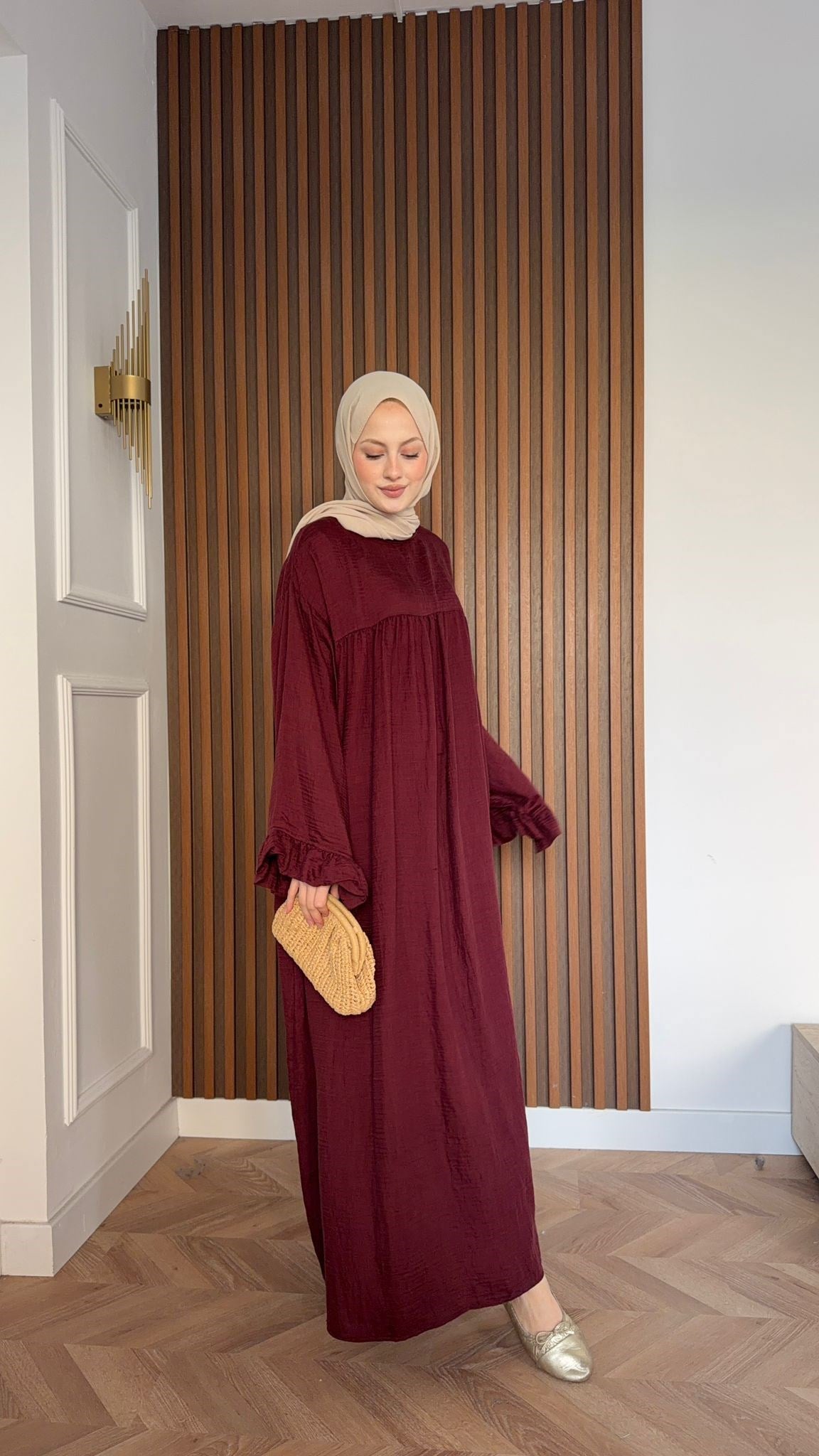 MEYSADESIGN ELBİSELER Milano Vual Elbise Bordo