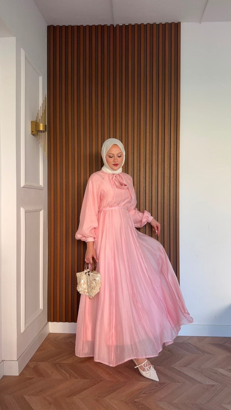 MEYSADESIGN ELBİSELER Mişa Tensel Vual Elbise Pembe