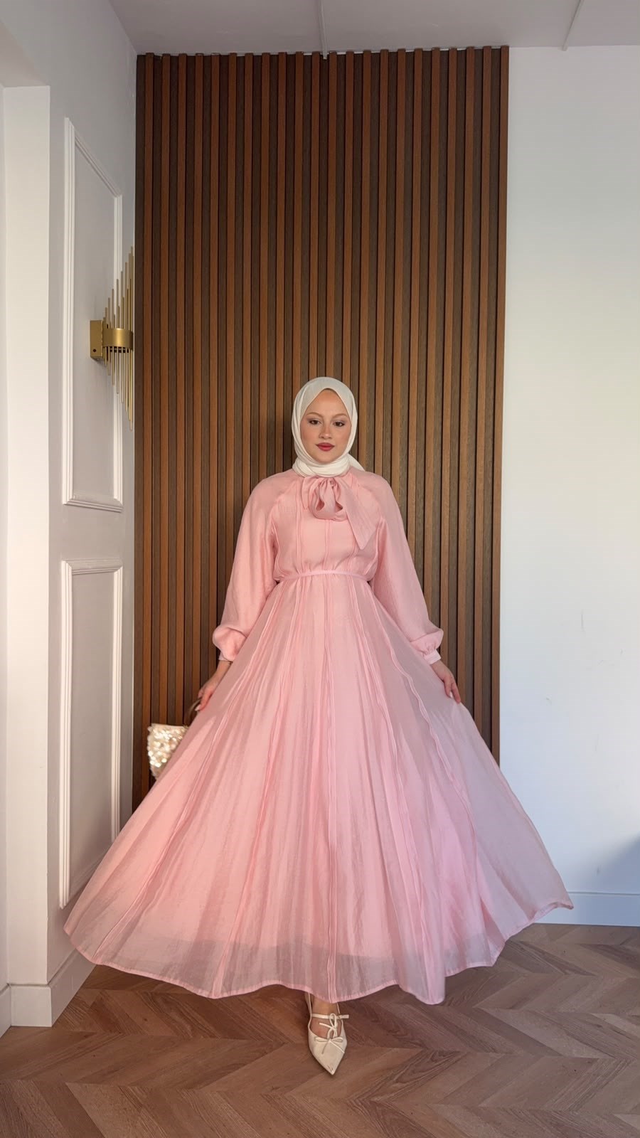 MEYSADESIGN ELBİSELER Mişa Tensel Vual Elbise Pembe