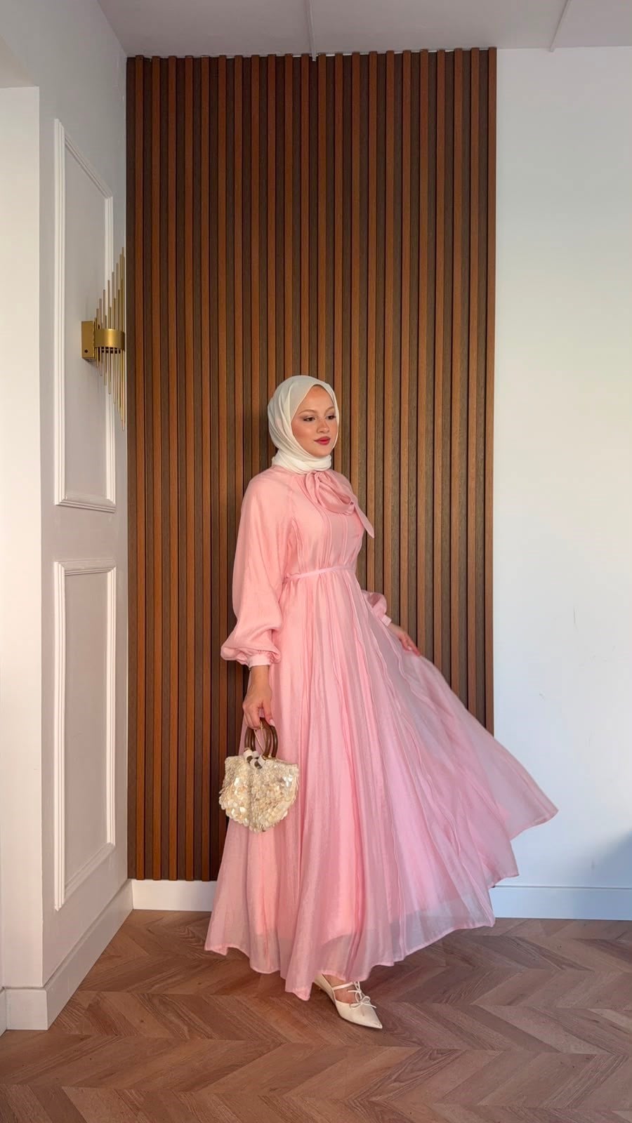 MEYSADESIGN ELBİSELER Mişa Tensel Vual Elbise Pembe