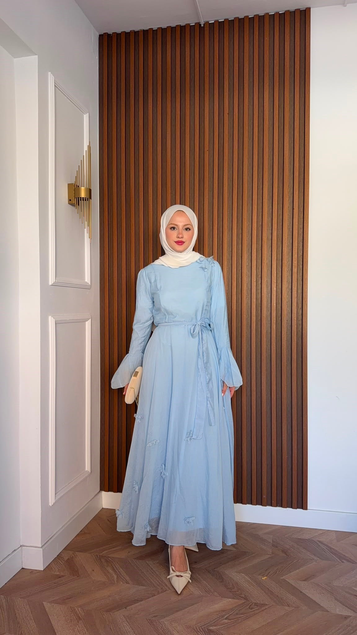 MEYSADESIGN ELBİSELER Papatya Vual Elbise Bebe Mavisi