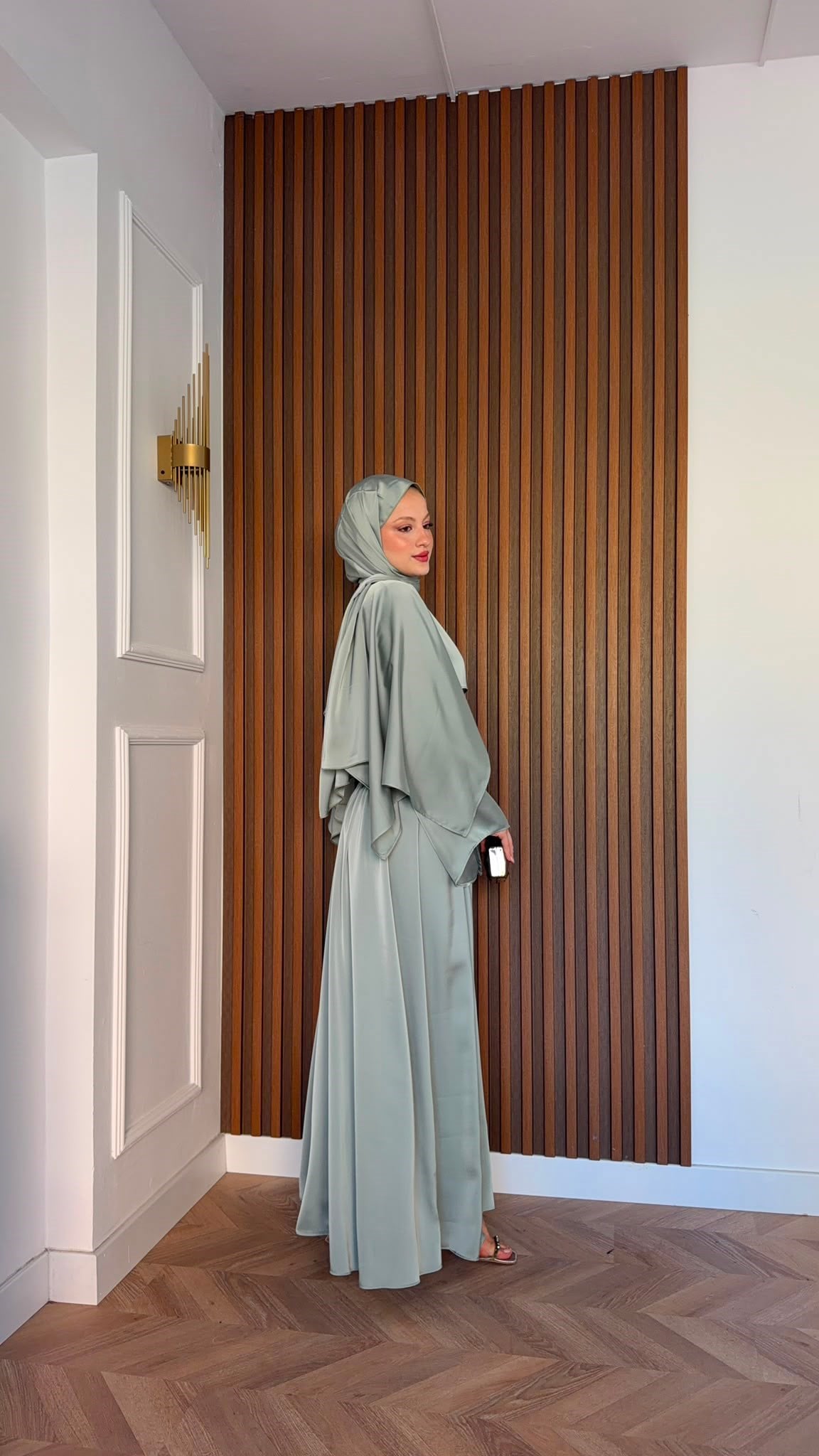 MEYSADESIGN ELBİSELER Pinky Saten Şallı Abiye Mint