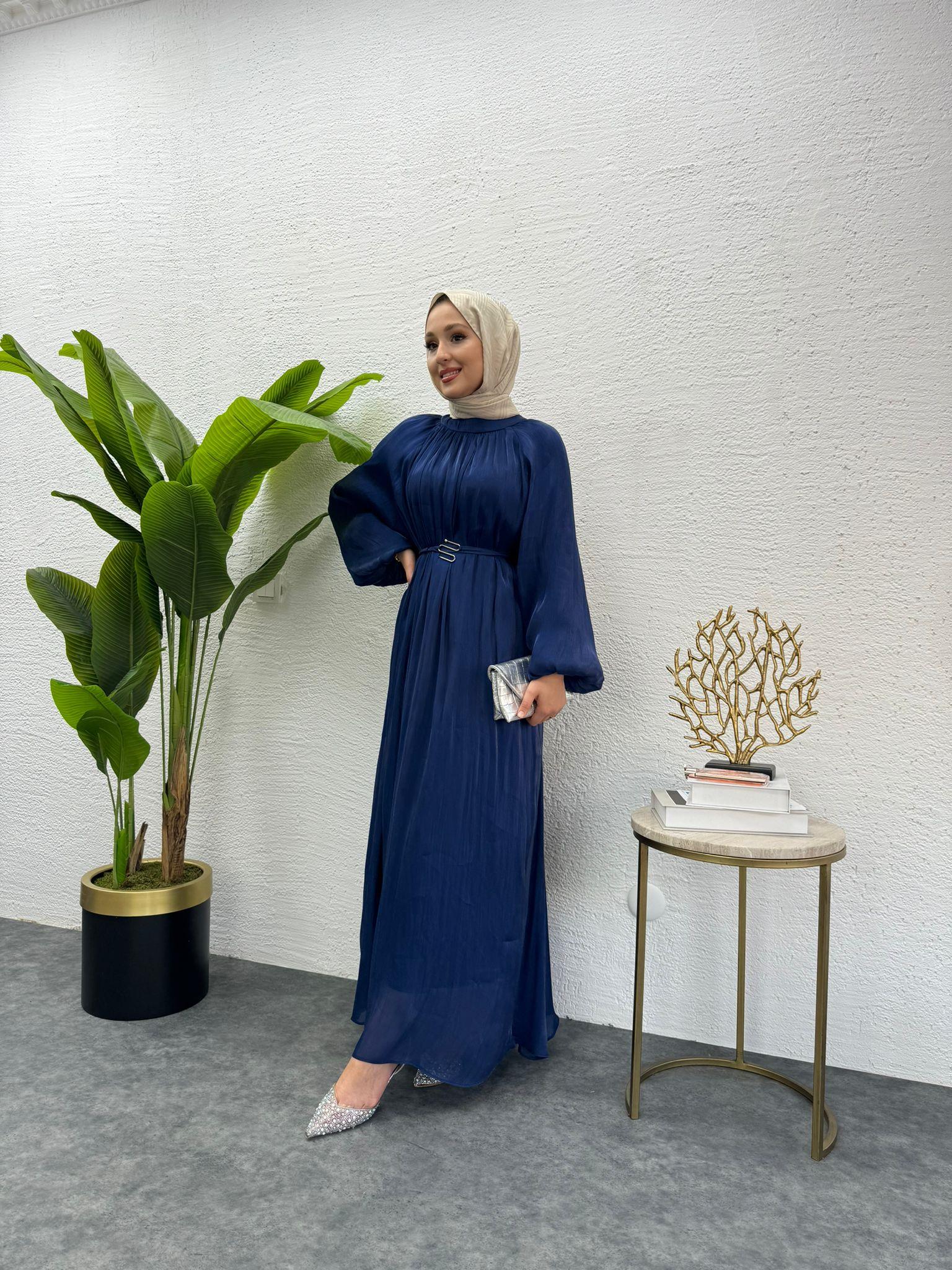 MEYSADESIGN ELBİSELER Pırlanta Vual Elbise Lacivert