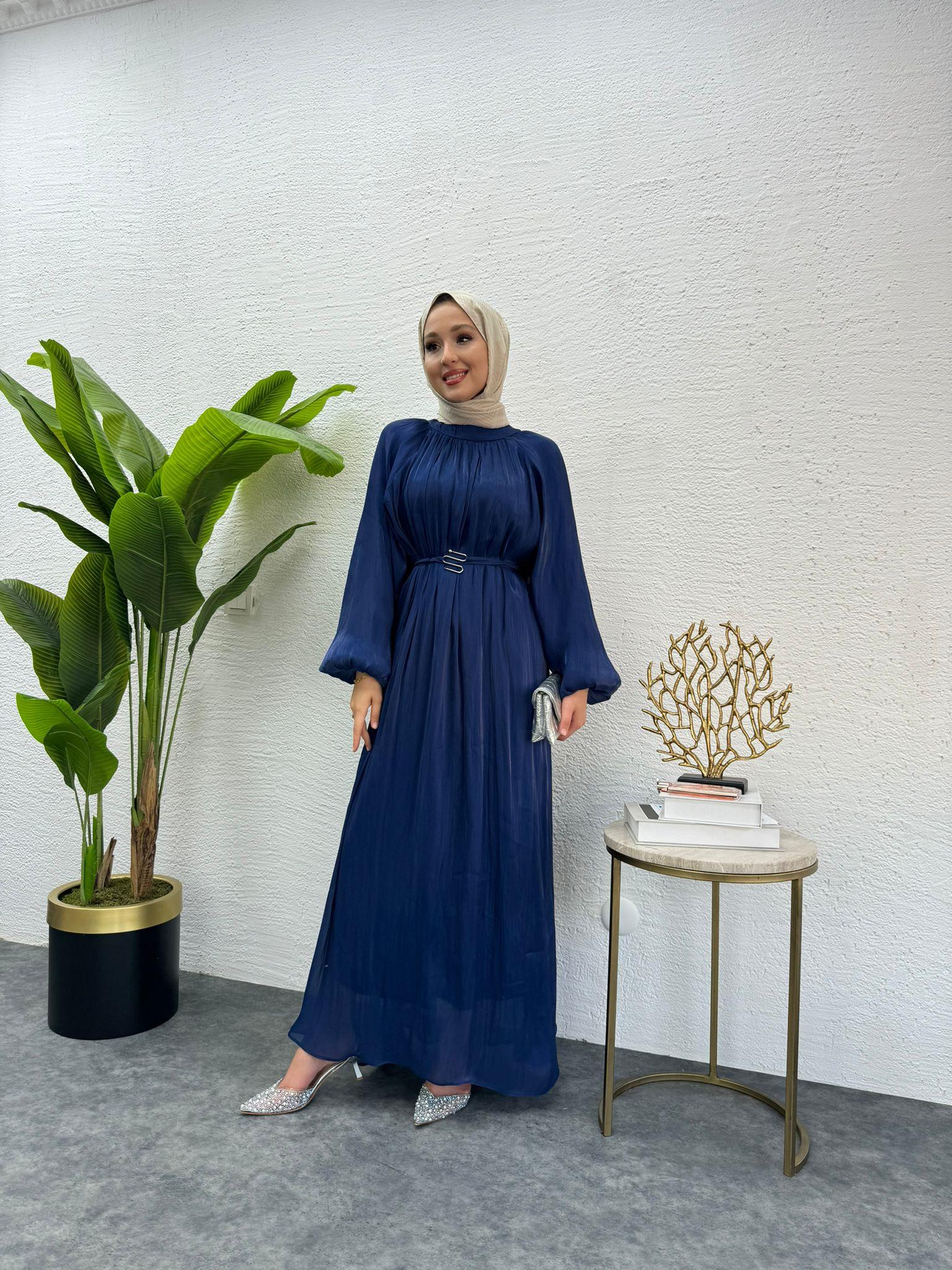 MEYSADESIGN ELBİSELER Pırlanta Vual Elbise Lacivert