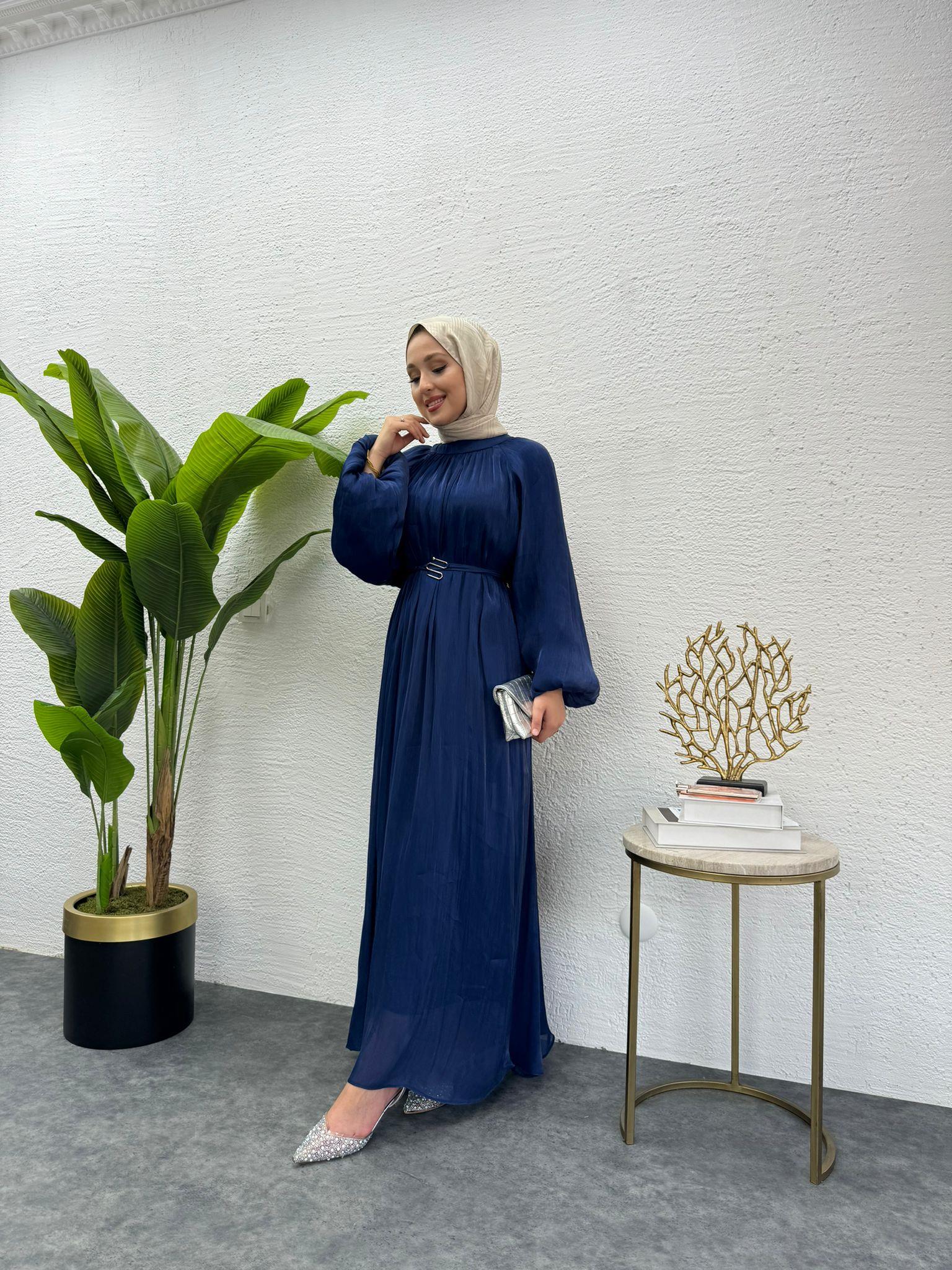 MEYSADESIGN ELBİSELER Pırlanta Vual Elbise Lacivert