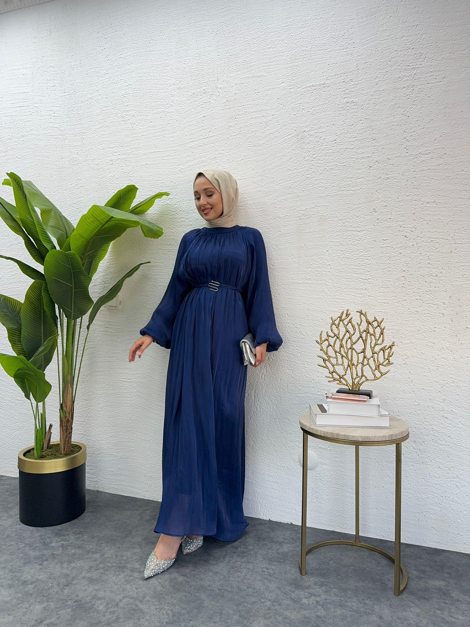 MEYSADESIGN ELBİSELER Pırlanta Vual Elbise Lacivert