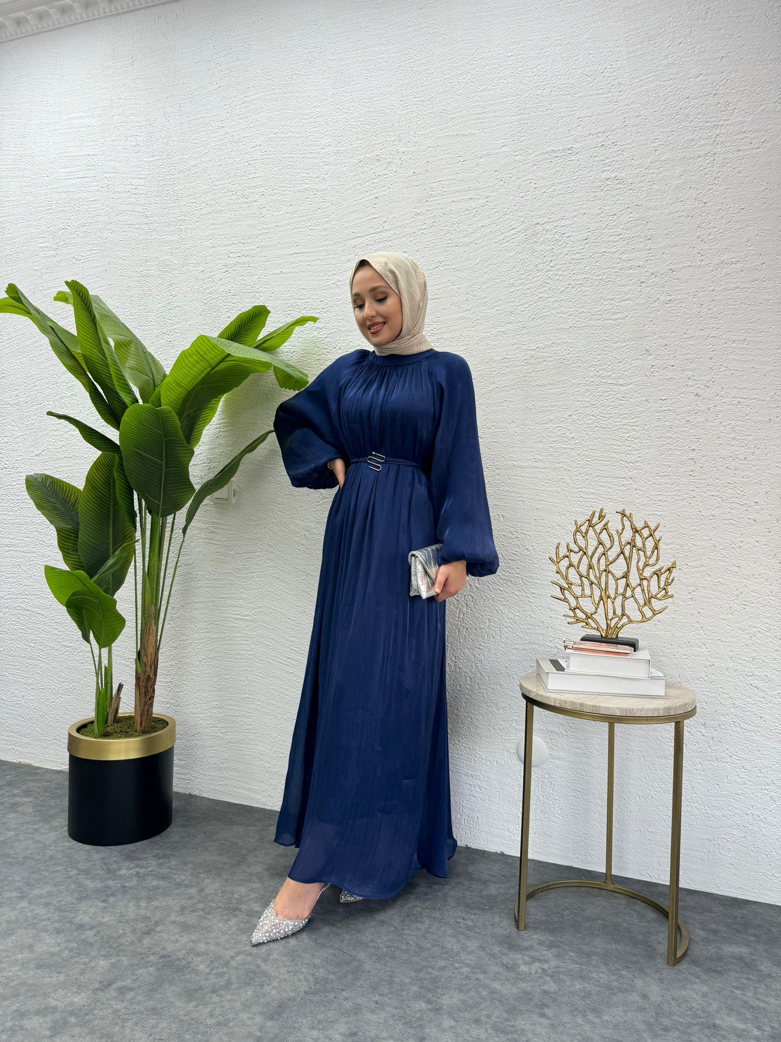 MEYSADESIGN ELBİSELER Pırlanta Vual Elbise Lacivert
