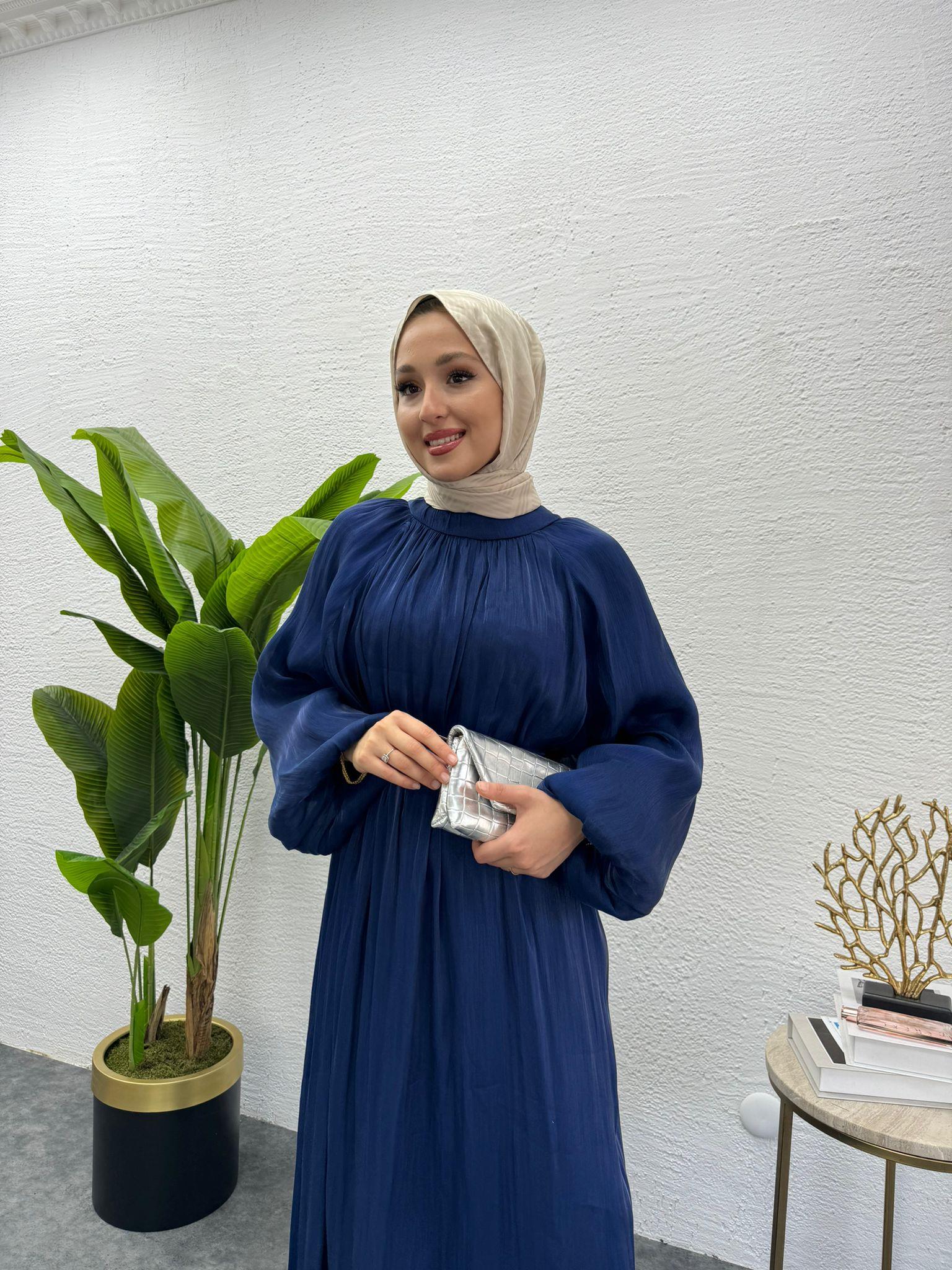 MEYSADESIGN ELBİSELER Pırlanta Vual Elbise Lacivert