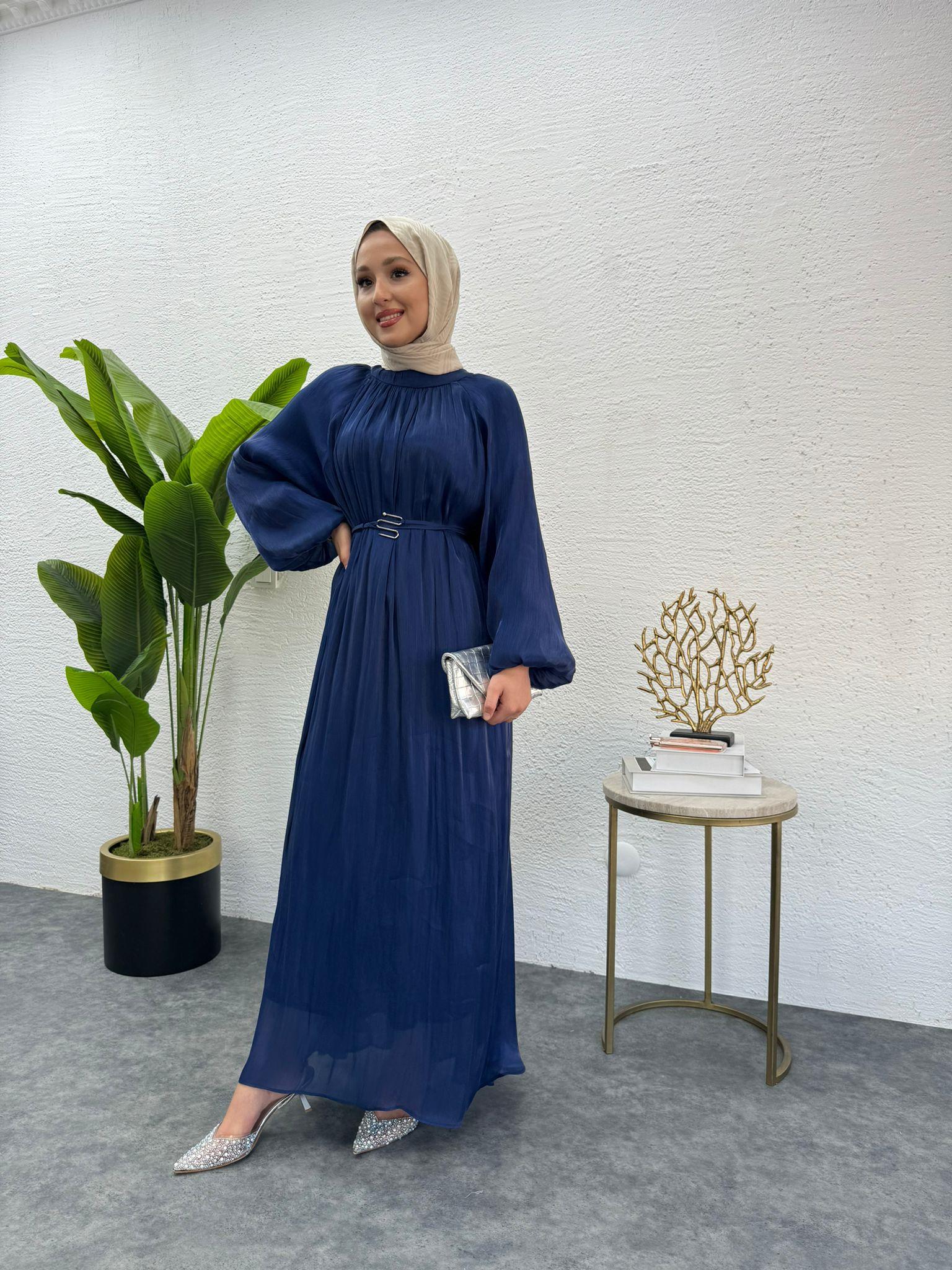 MEYSADESIGN ELBİSELER Pırlanta Vual Elbise Lacivert
