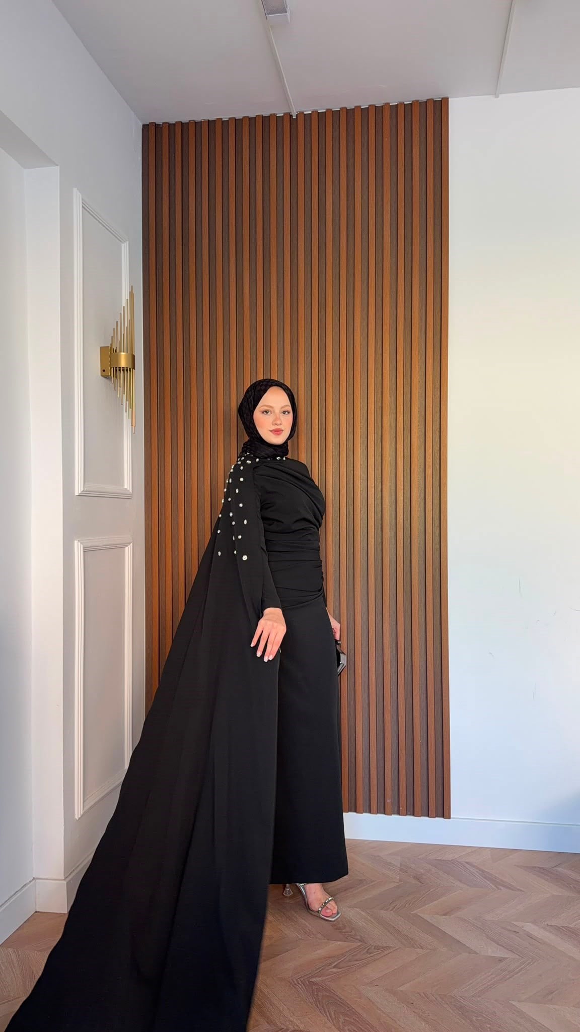MEYSADESIGN ELBİSELER Qui Taşlı Abiye Siyah