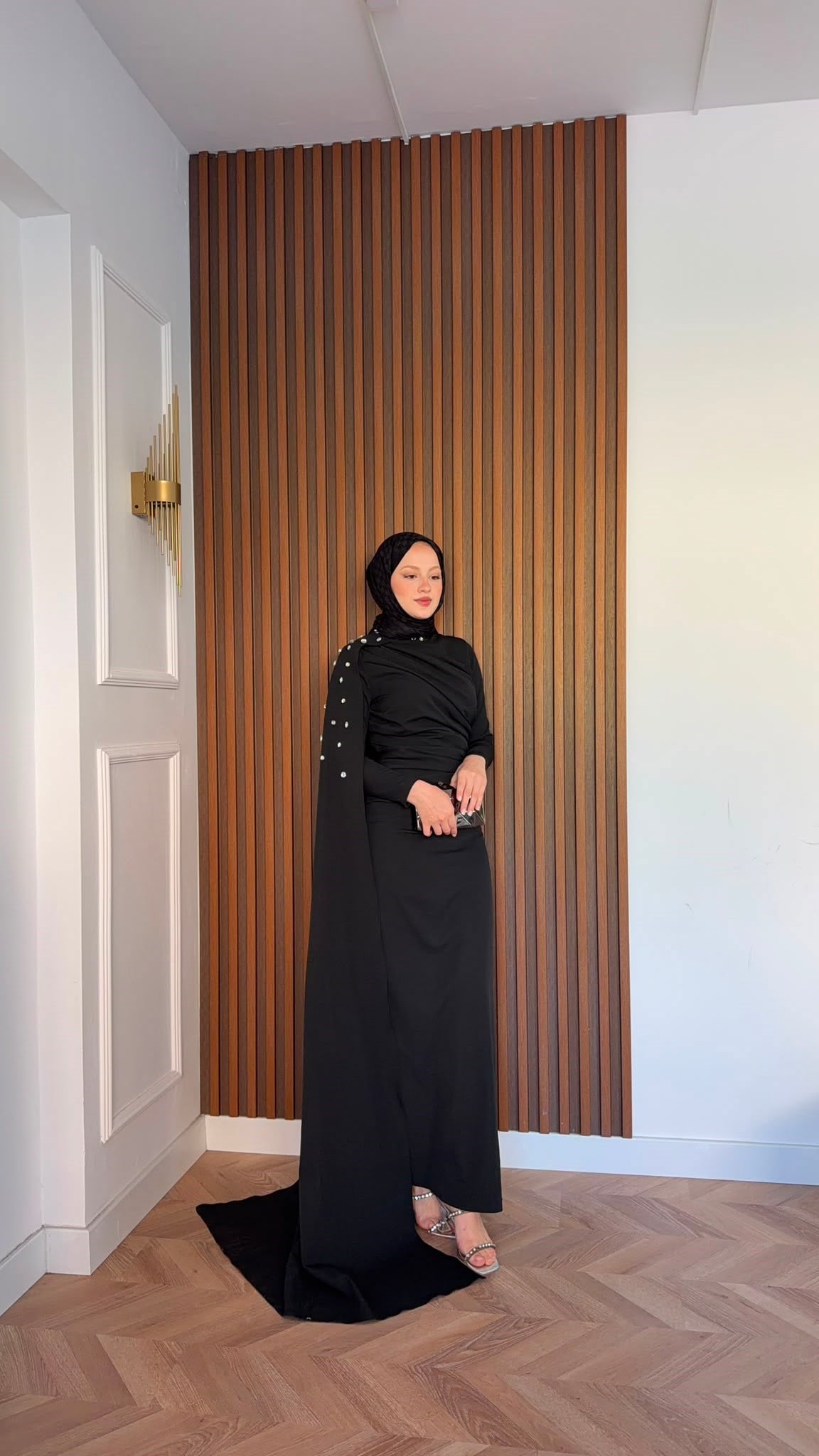 MEYSADESIGN ELBİSELER Qui Taşlı Abiye Siyah