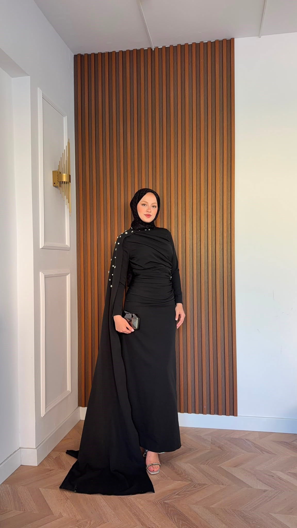 MEYSADESIGN ELBİSELER Qui Taşlı Abiye Siyah