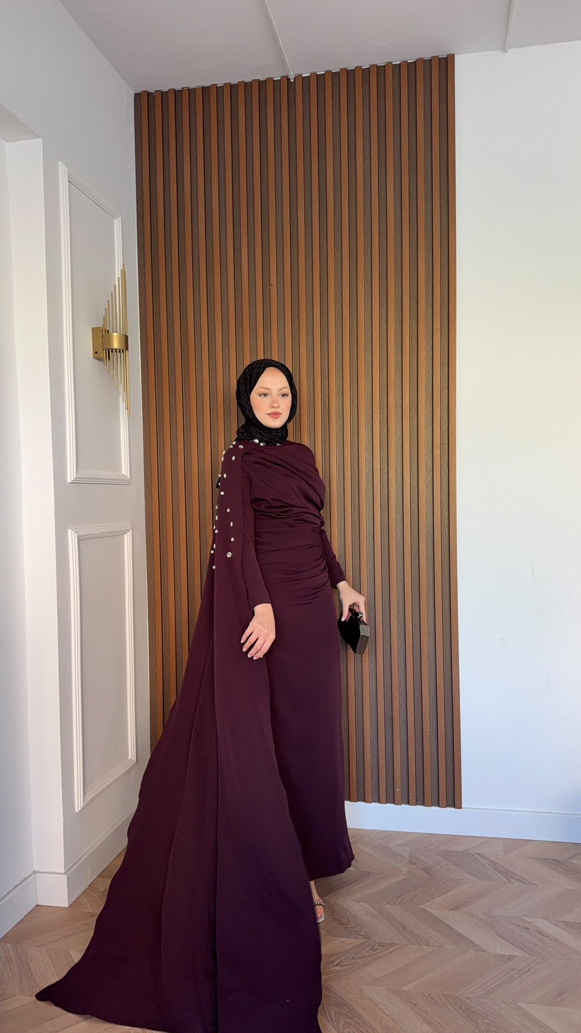MEYSADESIGN ELBİSELER Qui Taşlı Abiye Bordo