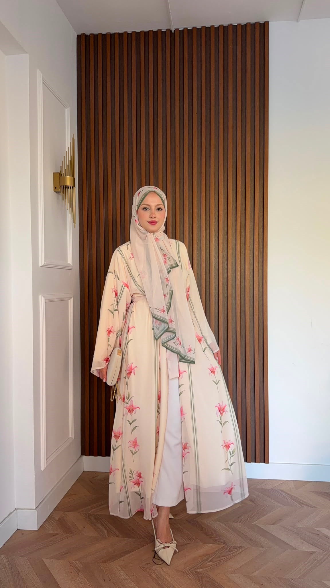 MEYSADESIGN ELBİSELER Sahra Çiçekli Şallı Abaya Takımı