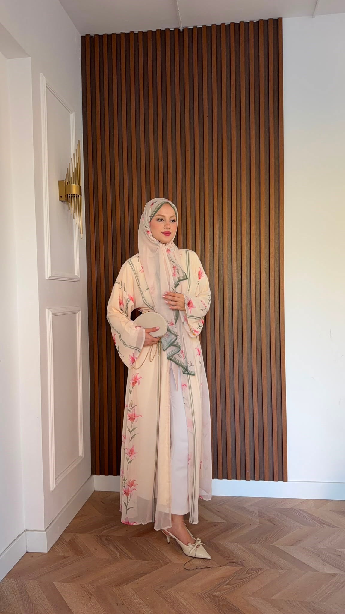 MEYSADESIGN ELBİSELER Sahra Çiçekli Şallı Abaya Takımı
