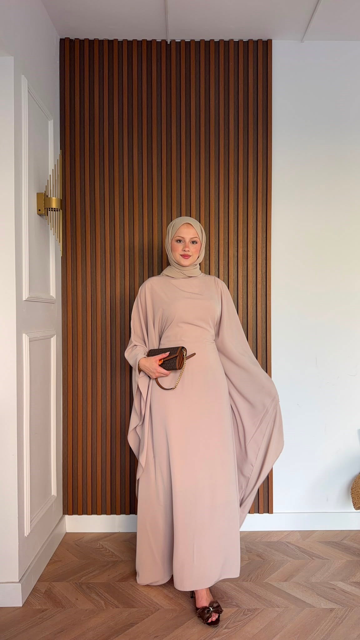 MEYSADESIGN ELBİSELER Sisi Yarasa Kol Elbise Krem