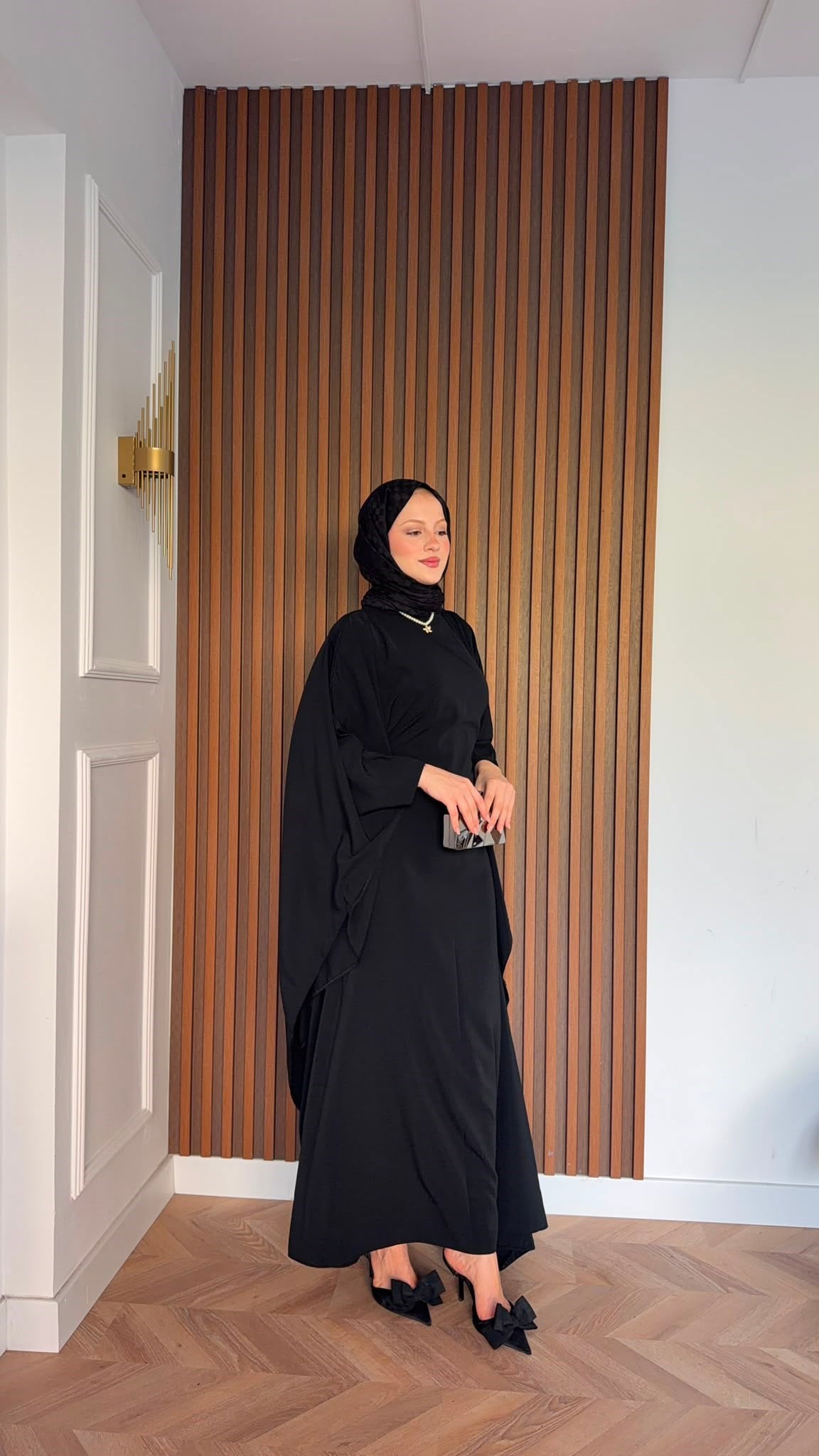 MEYSADESIGN ELBİSELER Sisi Yarasa Kol Elbise Siyah