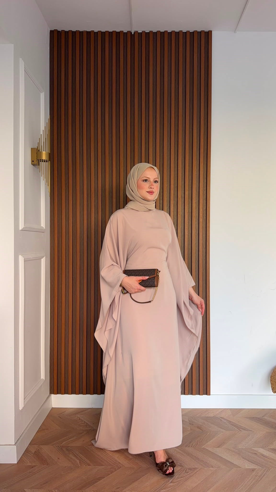 MEYSADESIGN ELBİSELER Sisi Yarasa Kol Elbise Krem
