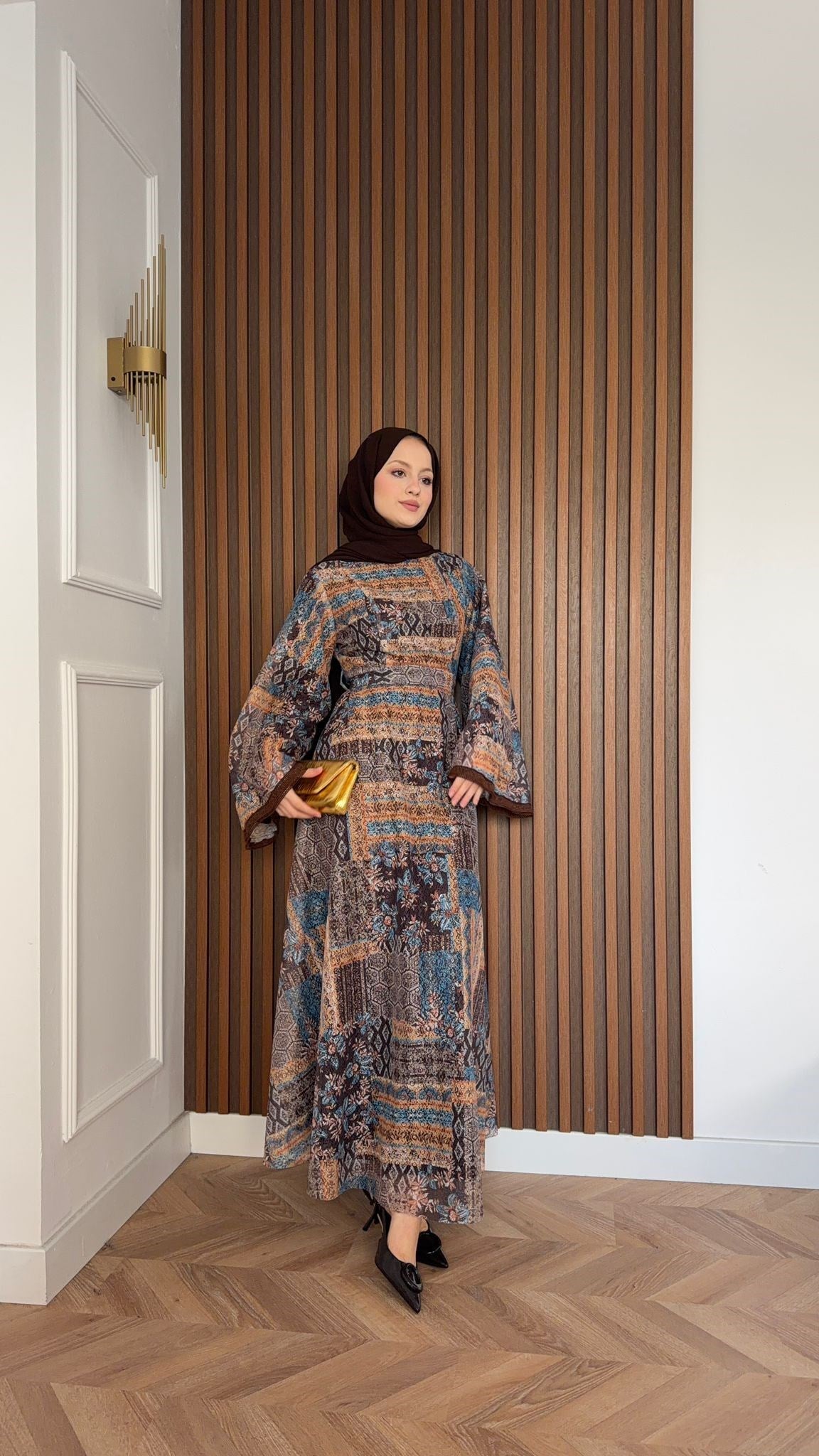 MEYSADESIGN ELBİSELER Sofa Desenli Güpür Elbise