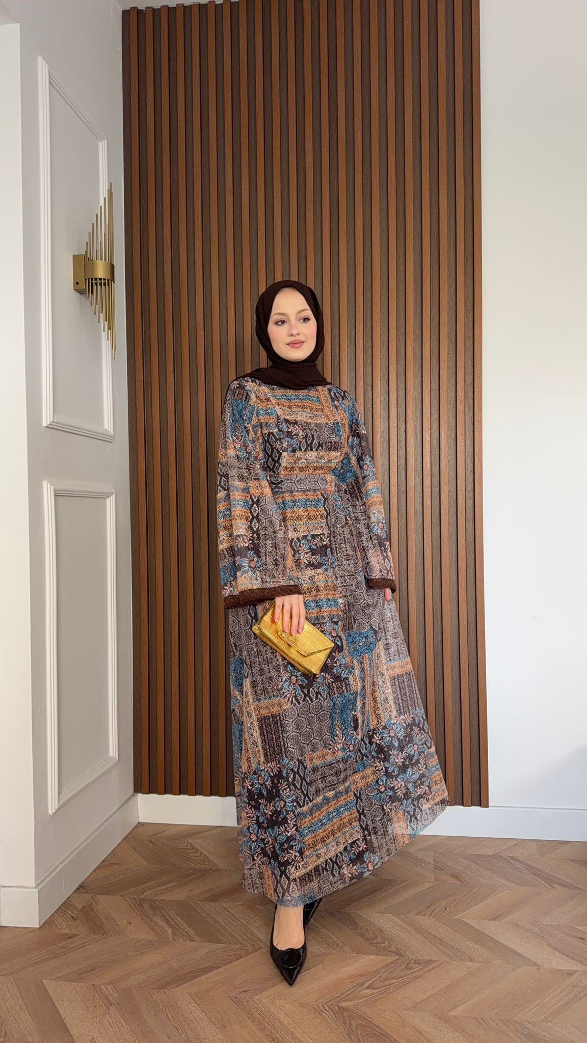 MEYSADESIGN ELBİSELER Sofa Desenli Güpür Elbise