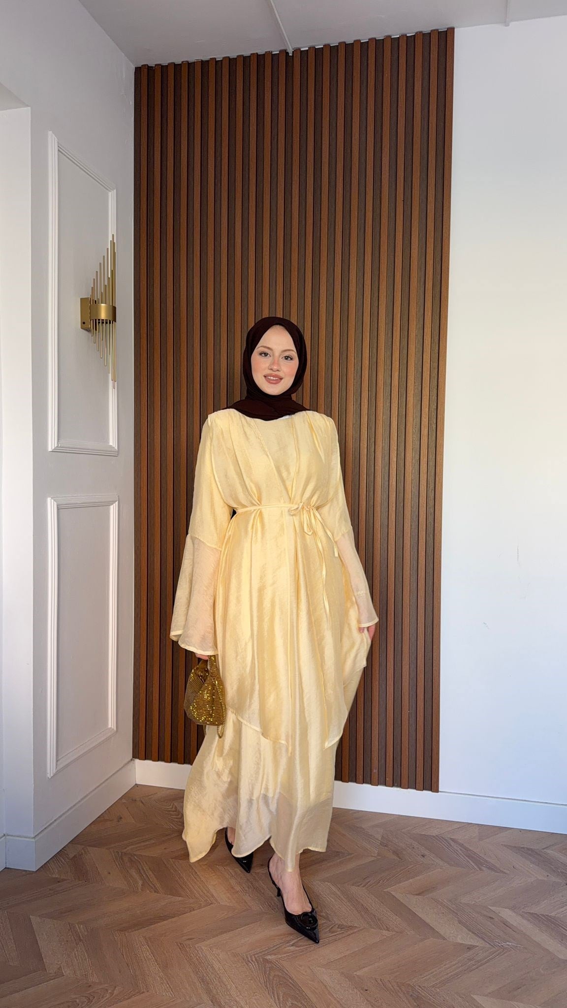 MEYSADESIGN ELBİSELER Tuba Vual Elbise Sarı