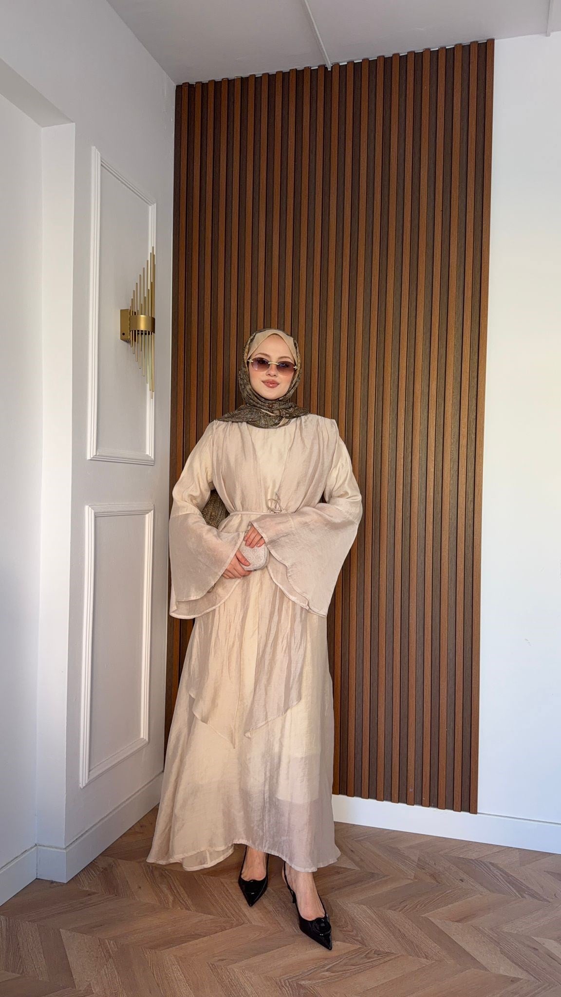 MEYSADESIGN ELBİSELER Tuba Vual Elbise Bej