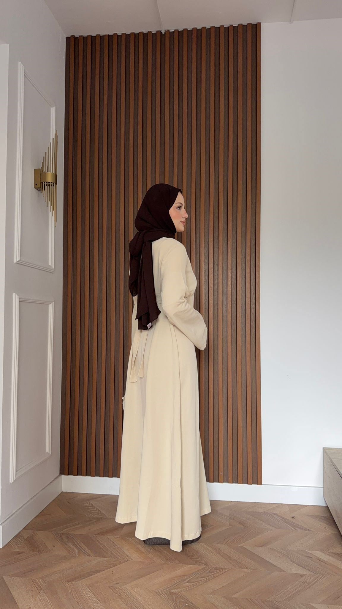 MEYSADESIGN ELBİSELER Yalıkavak Bel Detaylı Elbise Bej