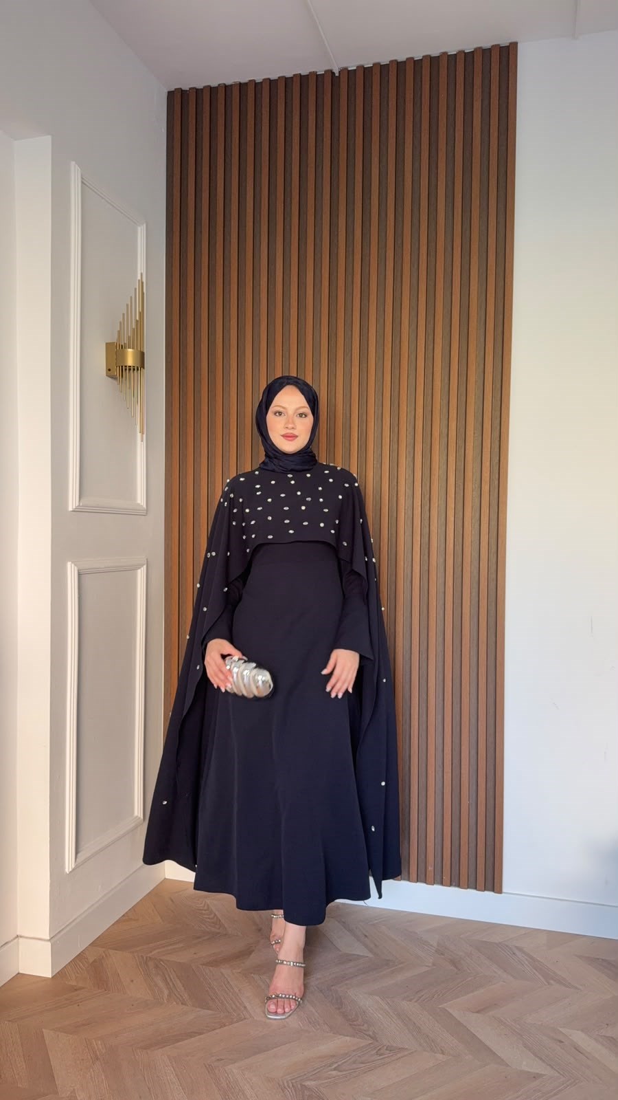 MEYSADESIGN ELBİSELER Yandan Önden Taşlı Abiye Lacivert