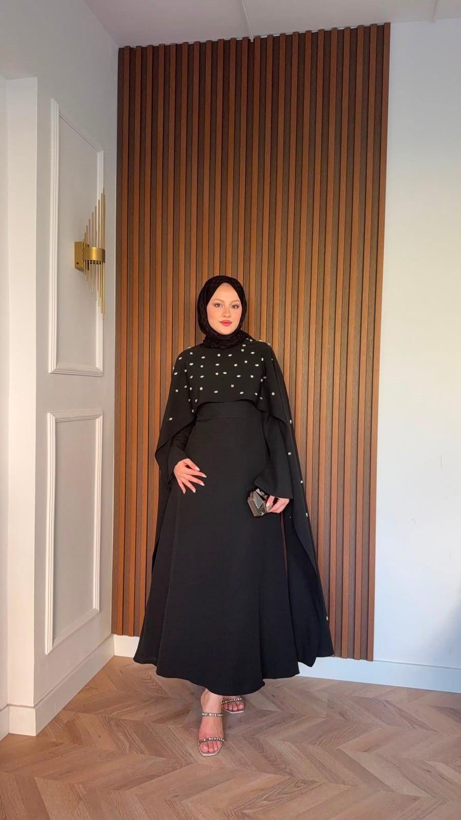 MEYSADESIGN ELBİSELER Yandan Önden Taşlı Abiye Siyah